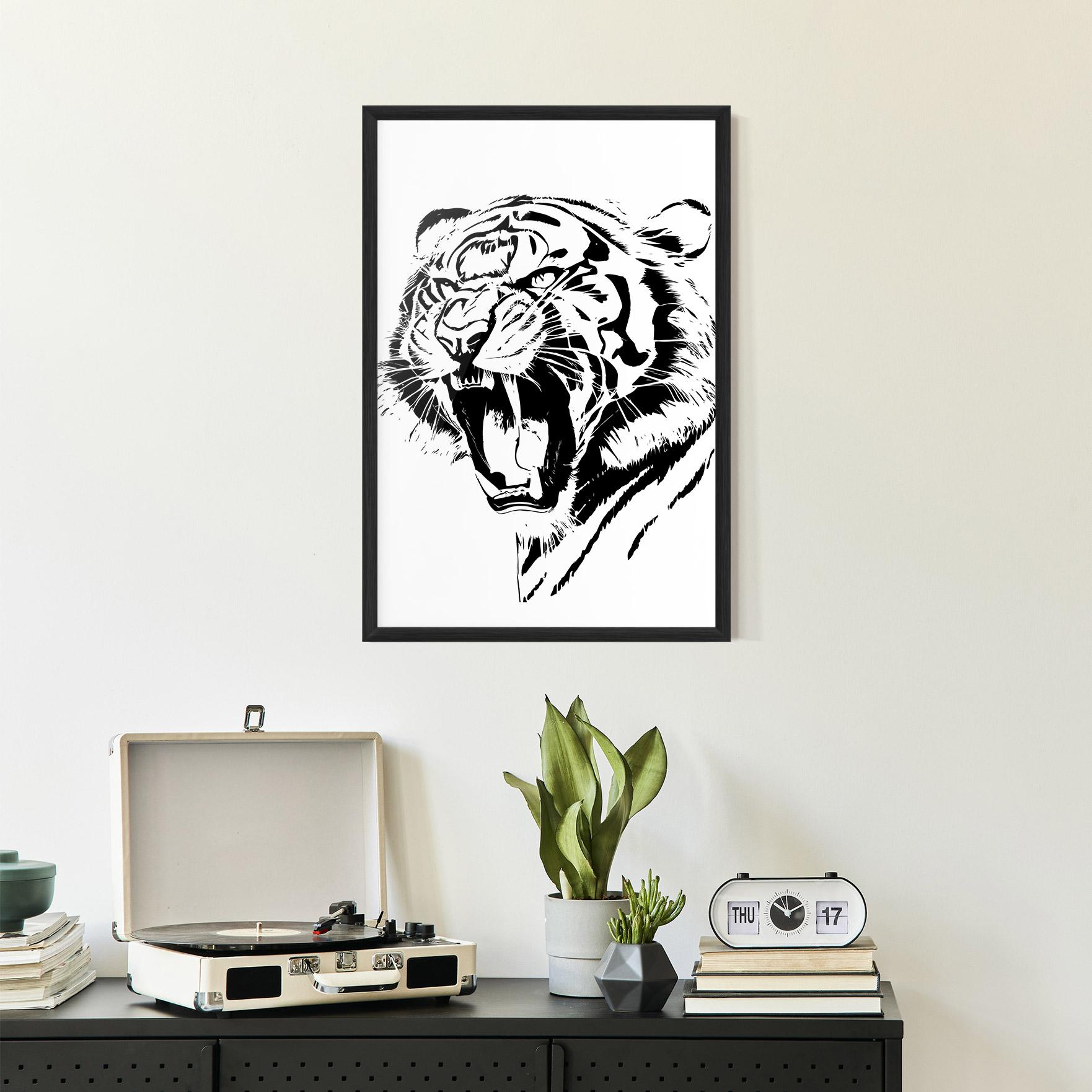Poster Înrămat Roaring Tiger mockup 2
