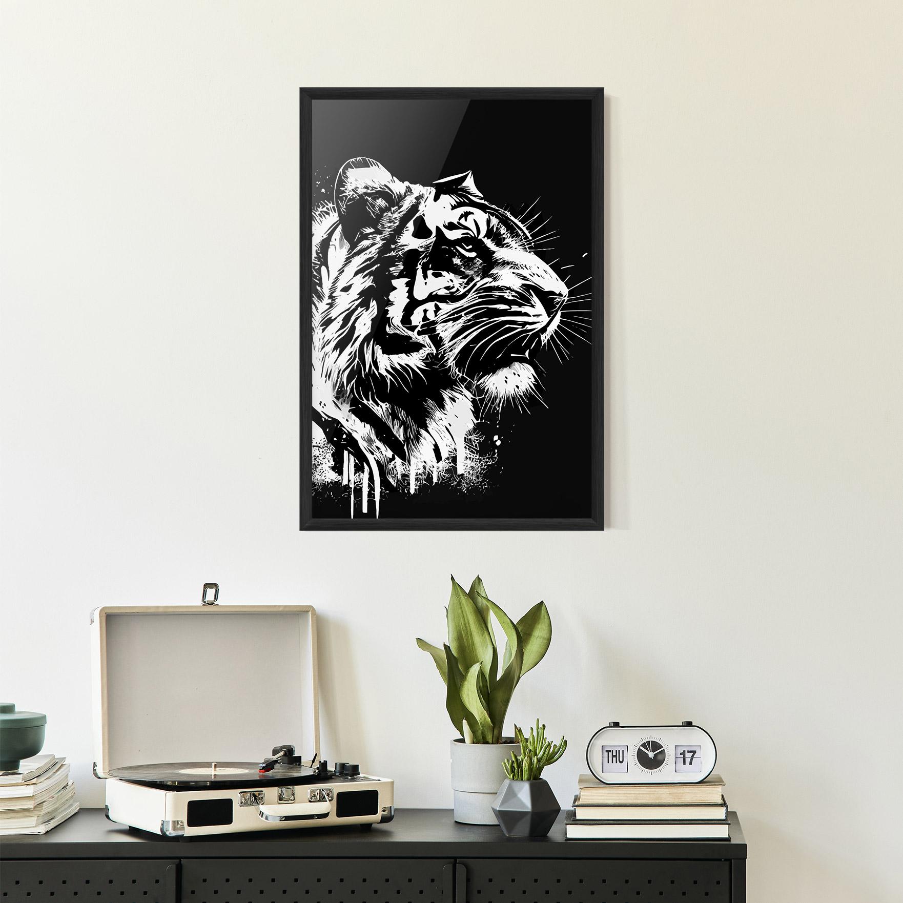 Poster Înrămat White Ink Tiger mockup 2
