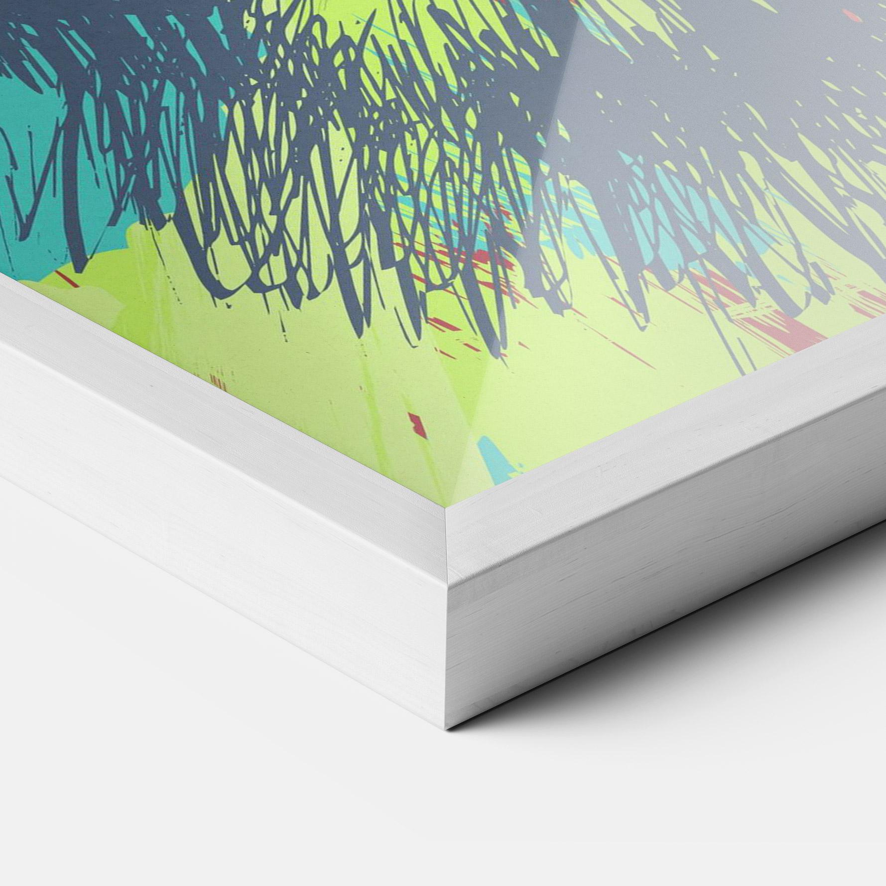 Poster Înrămat Blue Green Tiger mockup 3