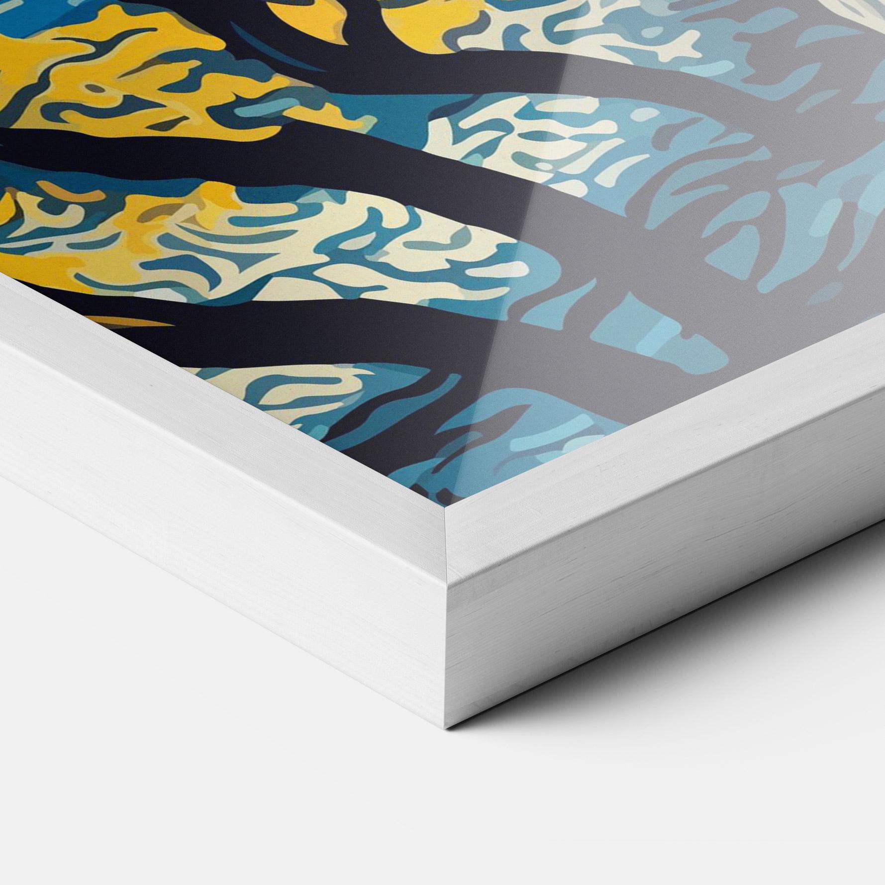 Poster Înrămat Tiger Blue Painting mockup 3