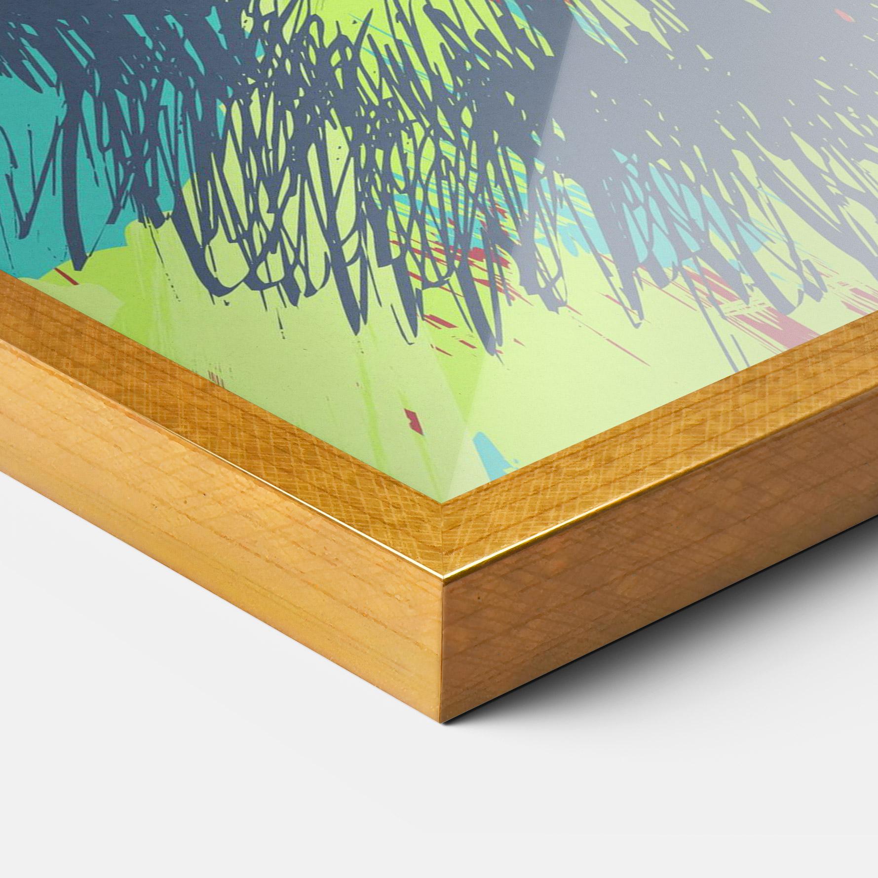 Poster Înrămat Blue Green Tiger mockup 3