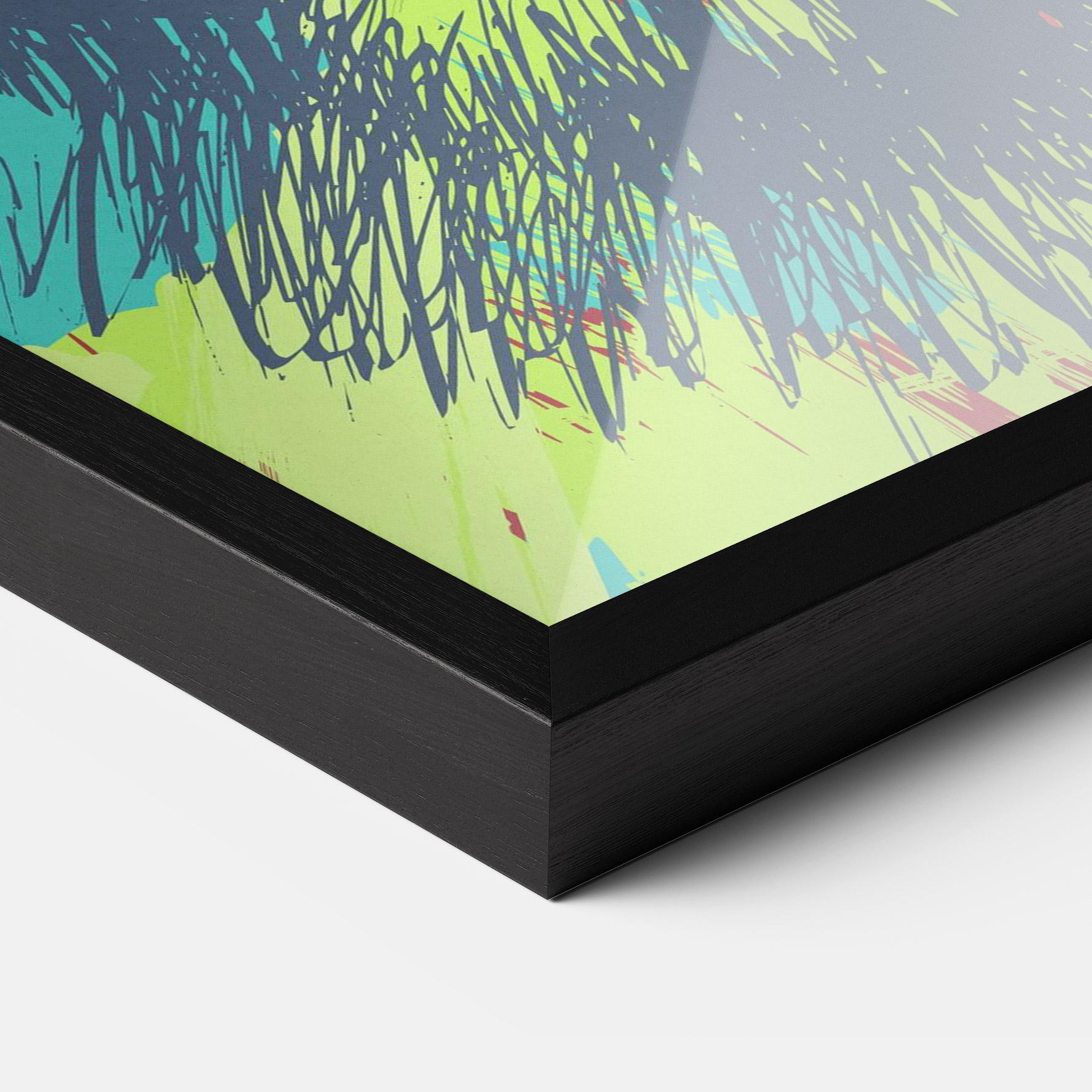 Poster Înrămat Blue Green Tiger mockup 3