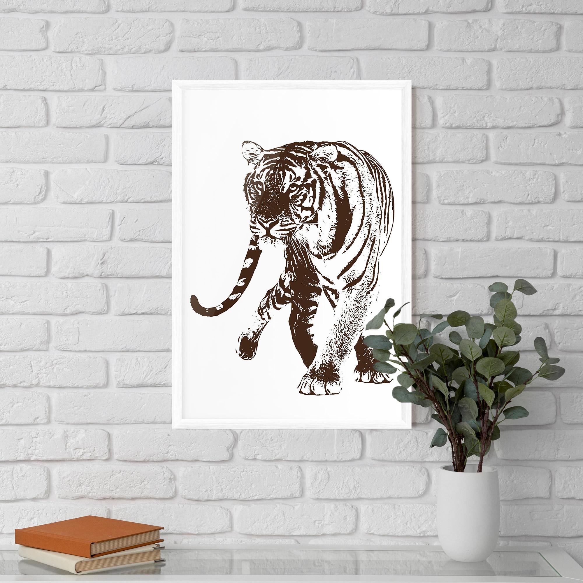 Poster Înrămat Brown Line Tiger mockup 5