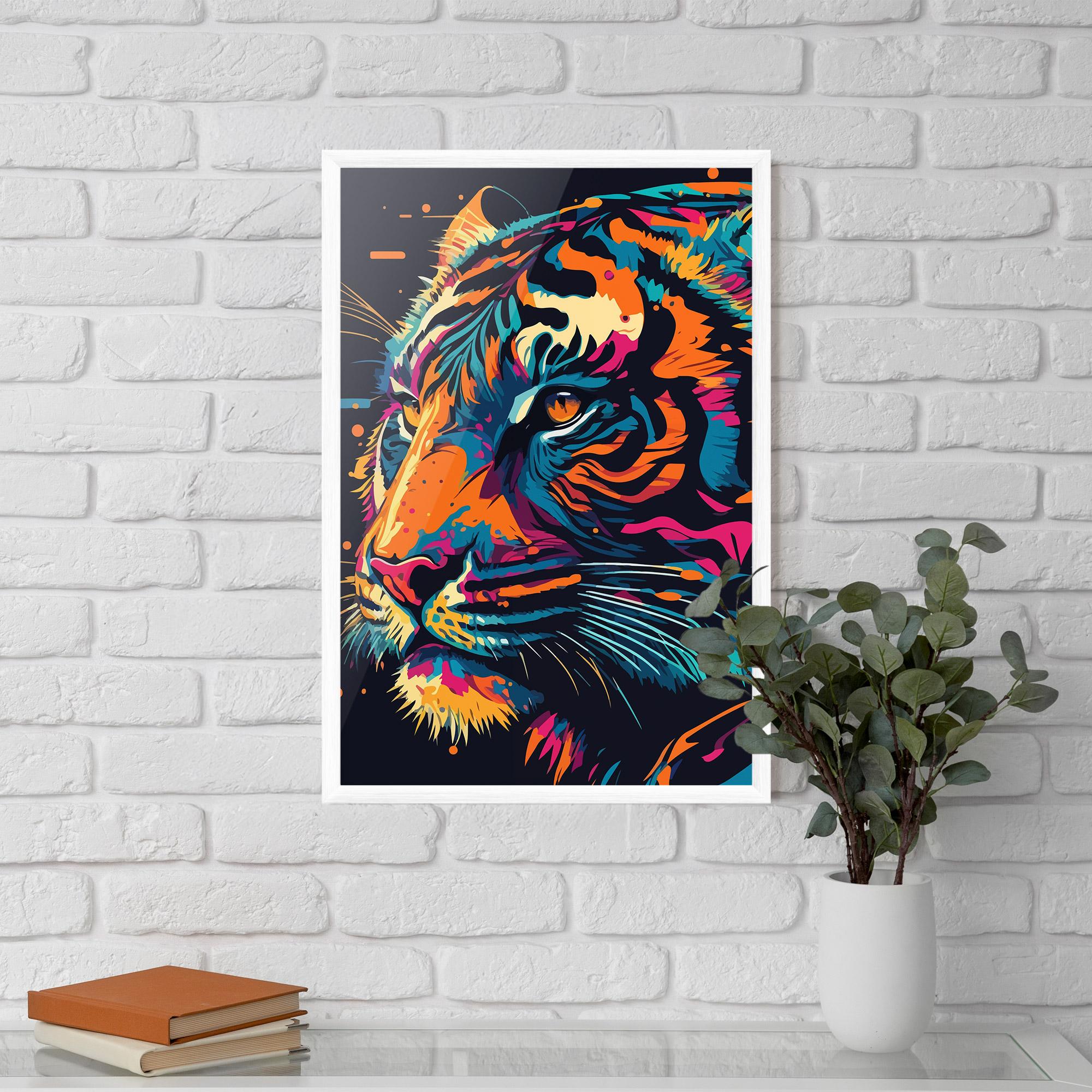 Poster Înrămat Colorful Tiger mockup 5