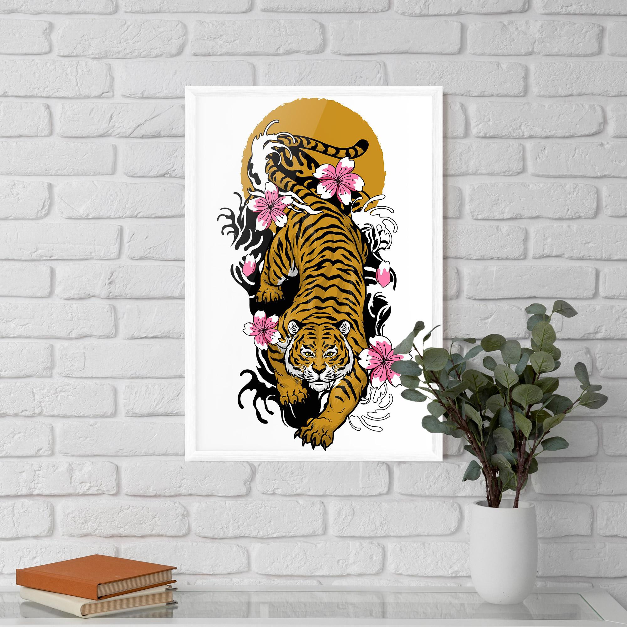 Poster Înrămat Japanese Style Tiger mockup 5