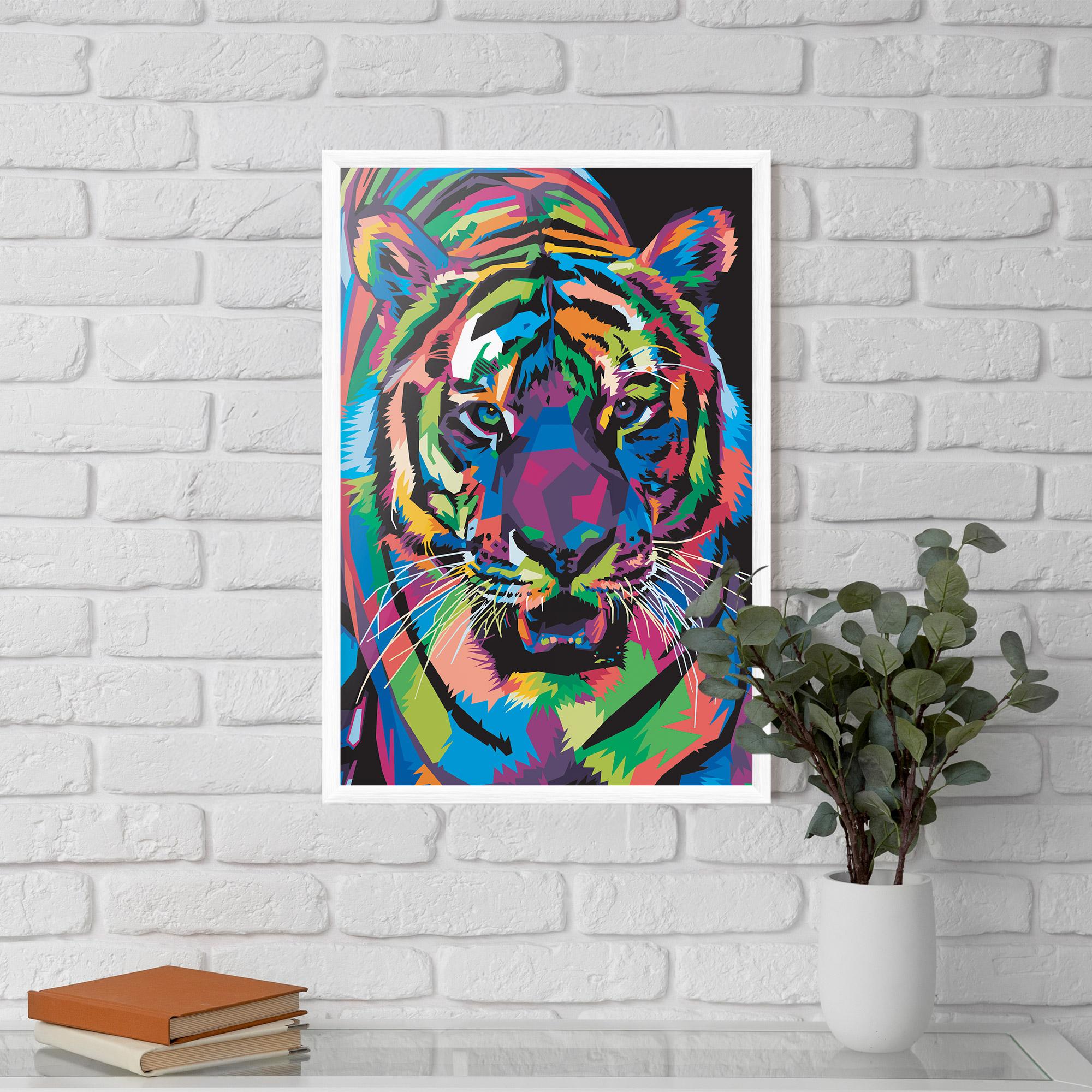Poster Înrămat Mix Color Tiger mockup 5