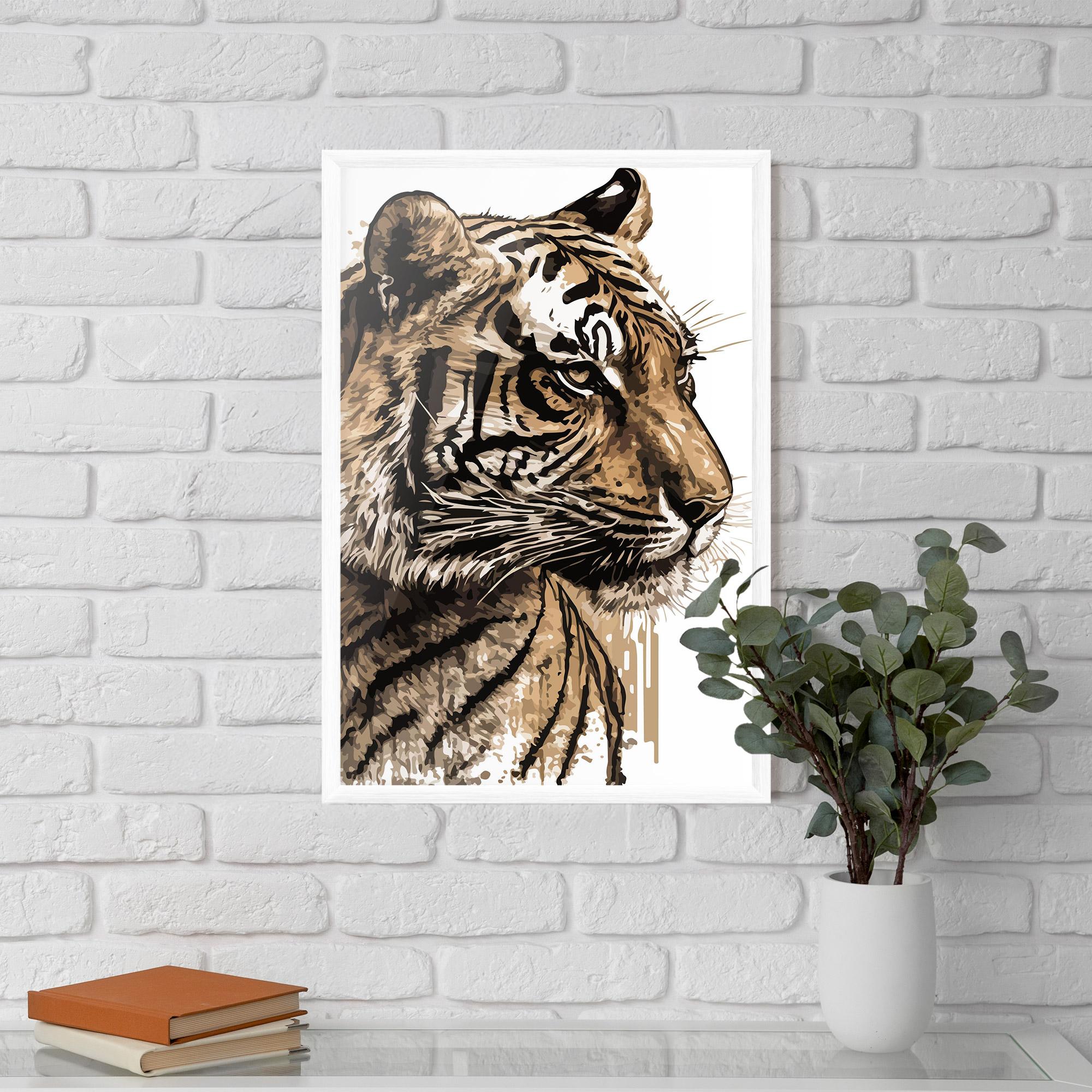 Poster Înrămat Pretty Tiger Art mockup 5