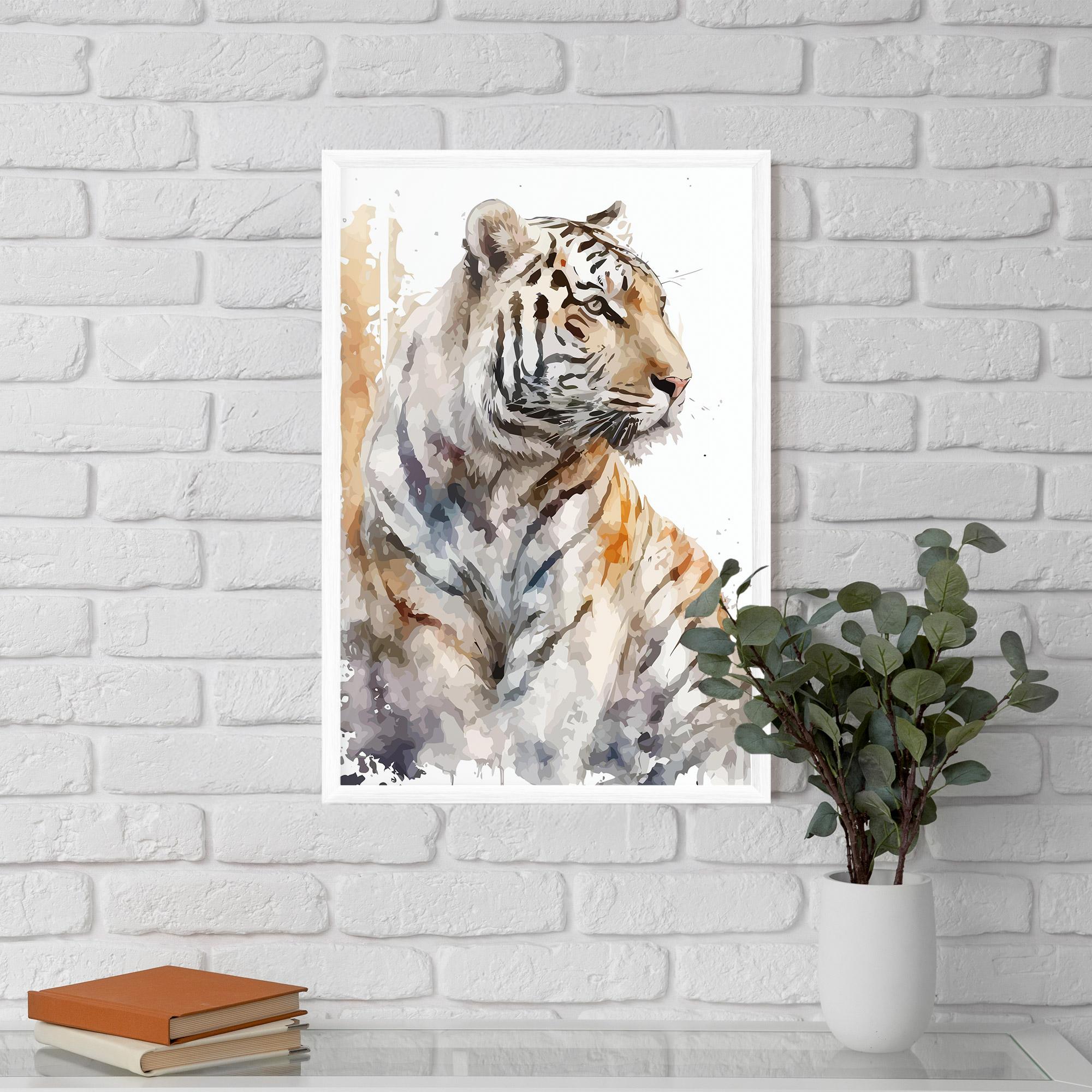 Poster Înrămat White Tiger Art mockup 5