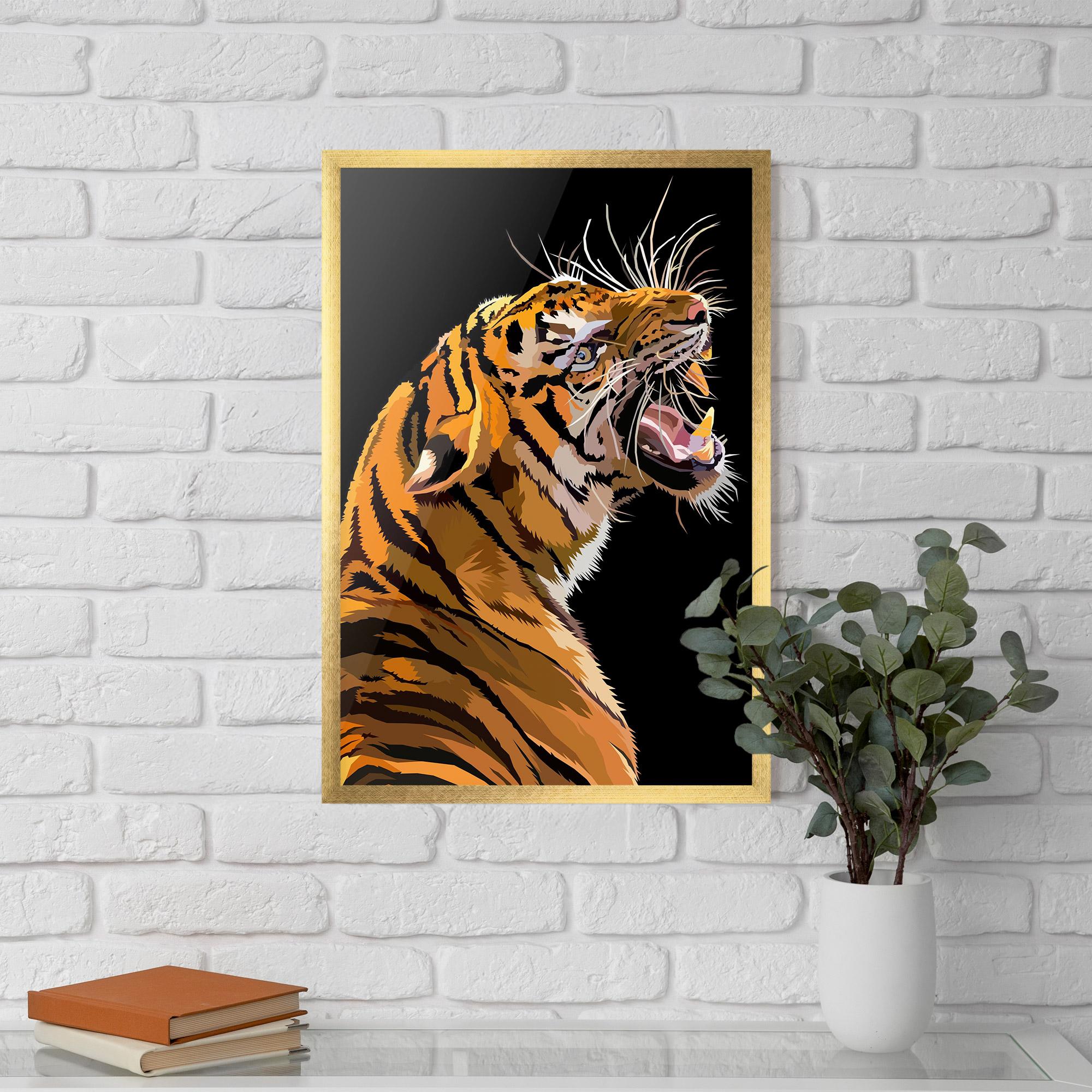 Poster Înrămat Angry Tiger mockup 5