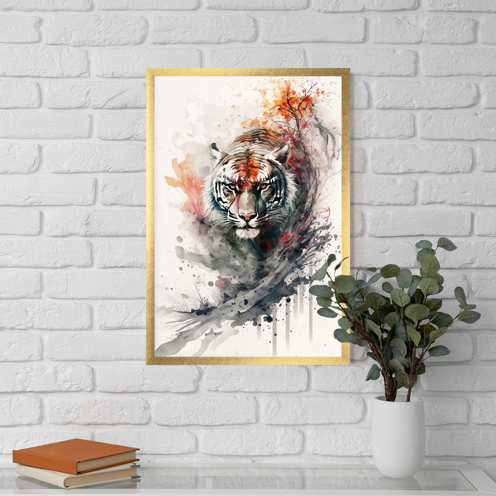 Poster Înrămat Beautiful Tiger Art mockup 5