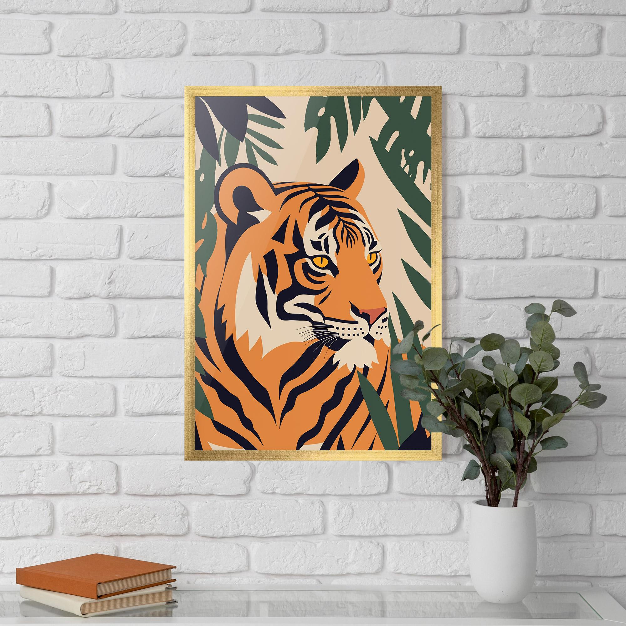 Poster Înrămat Cartoon Style Tiger mockup 5