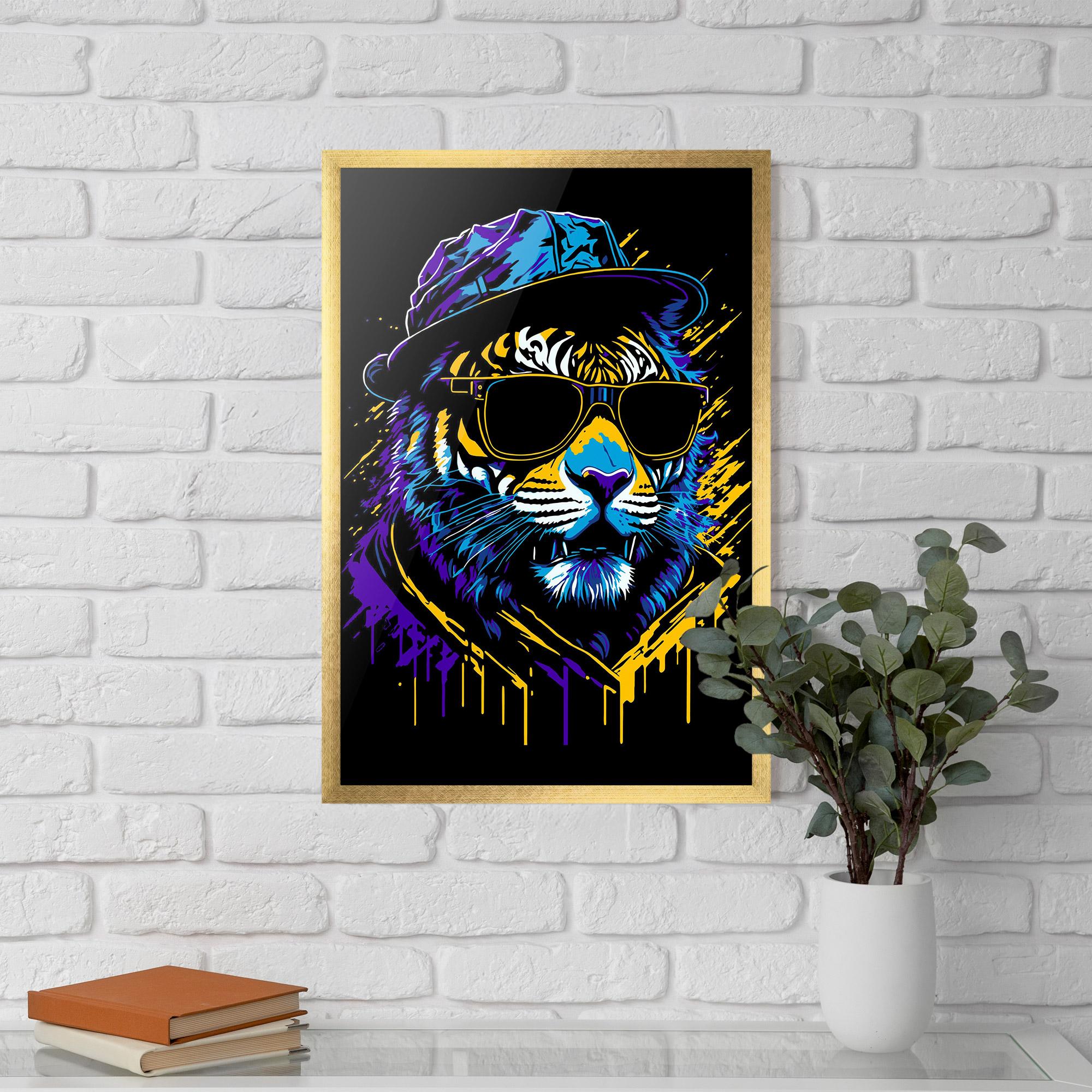 Poster Înrămat Glasses Tiger mockup 5