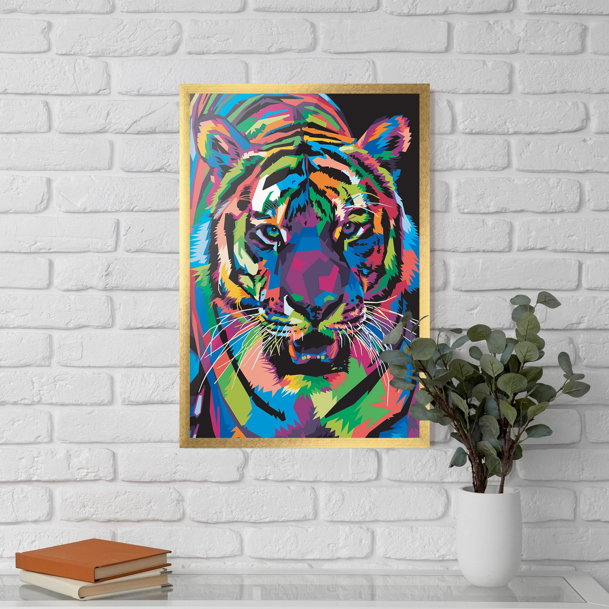 Poster Înrămat Mix Color Tiger mockup 5