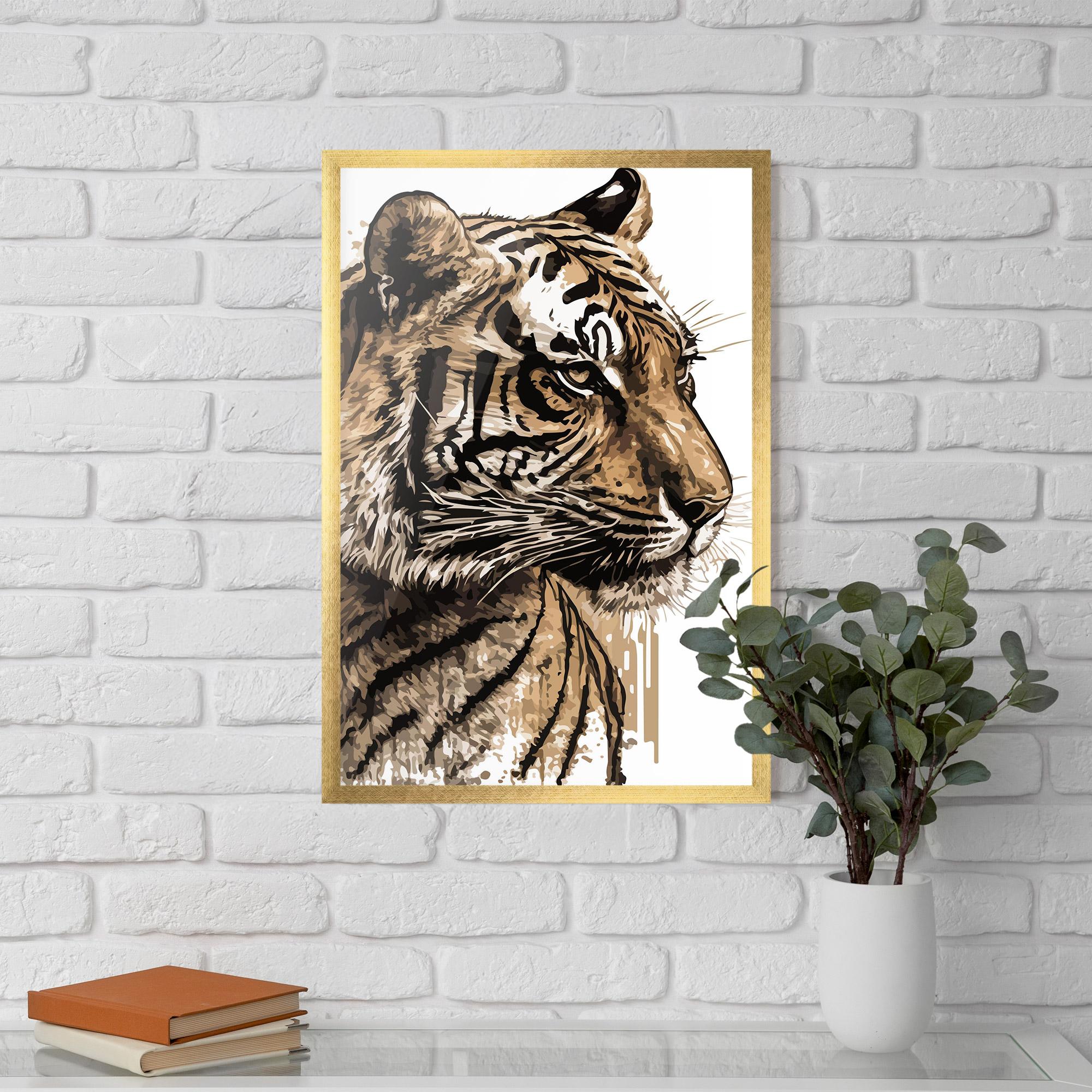 Poster Înrămat Pretty Tiger Art mockup 5