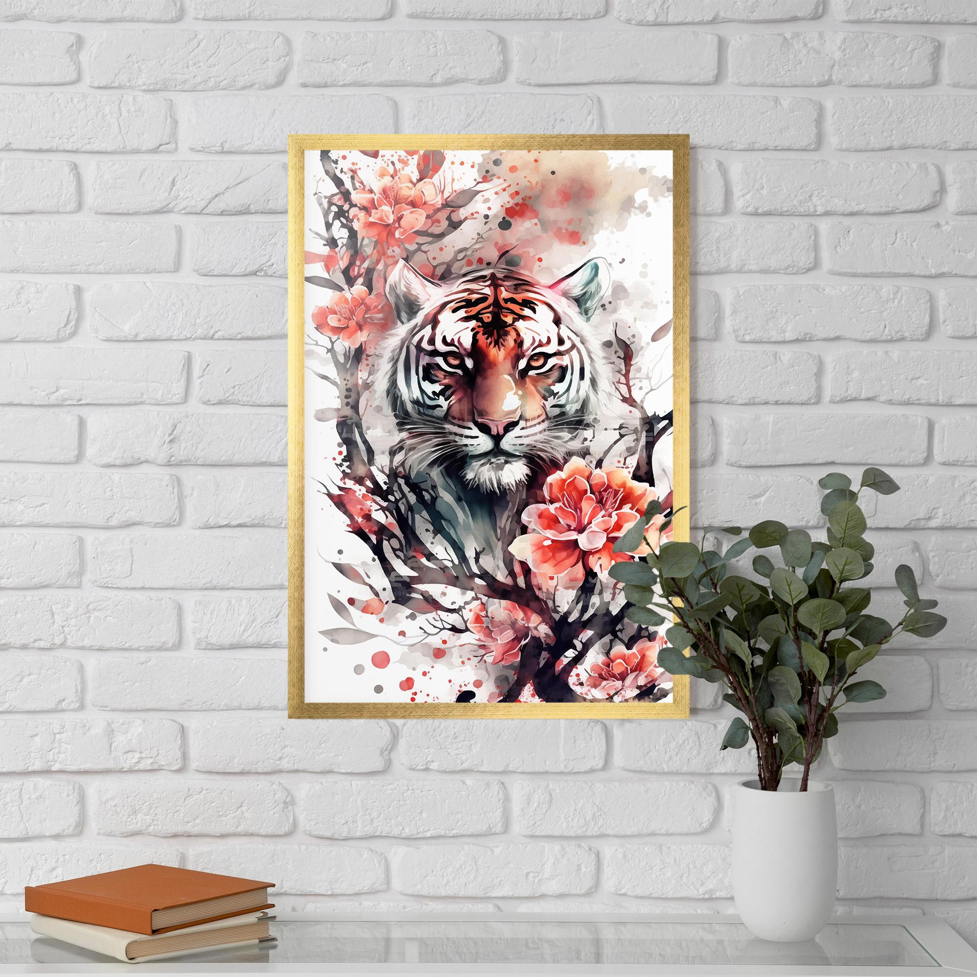 Poster Înrămat Red Tiger mockup 5
