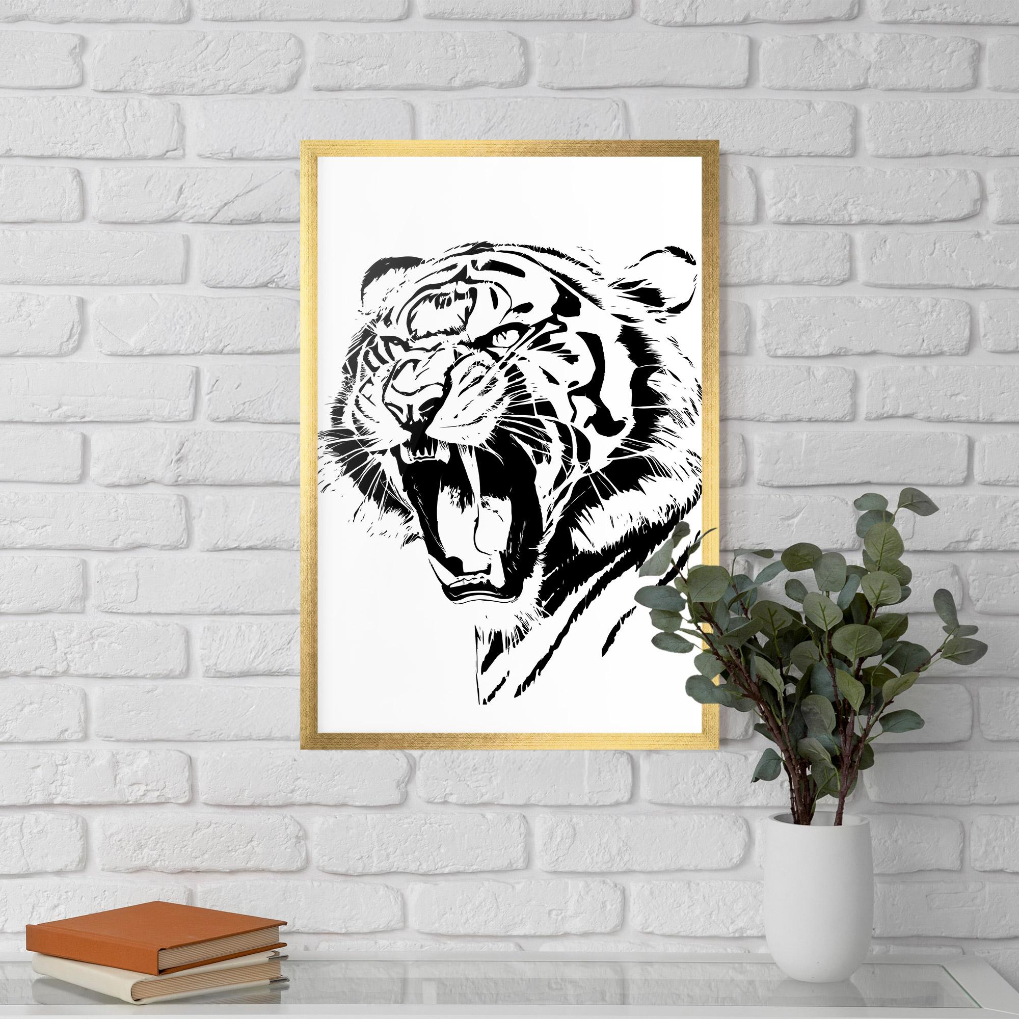 Poster Înrămat Roaring Tiger mockup 5