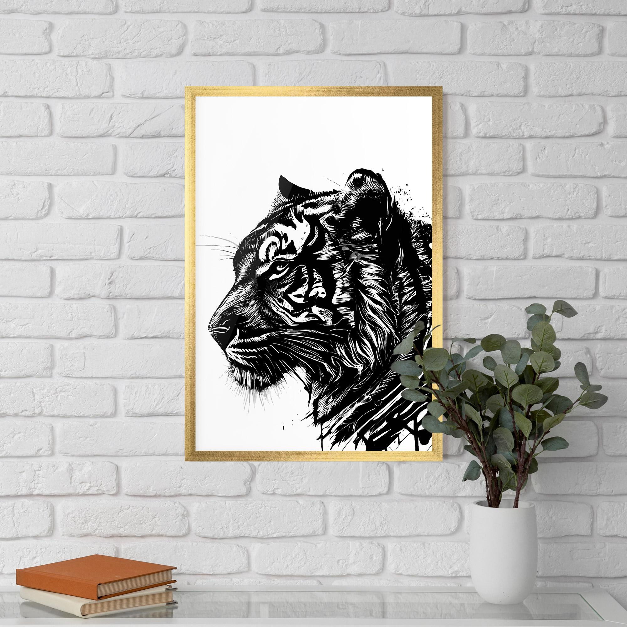 Poster Înrămat Tiger Profile mockup 5