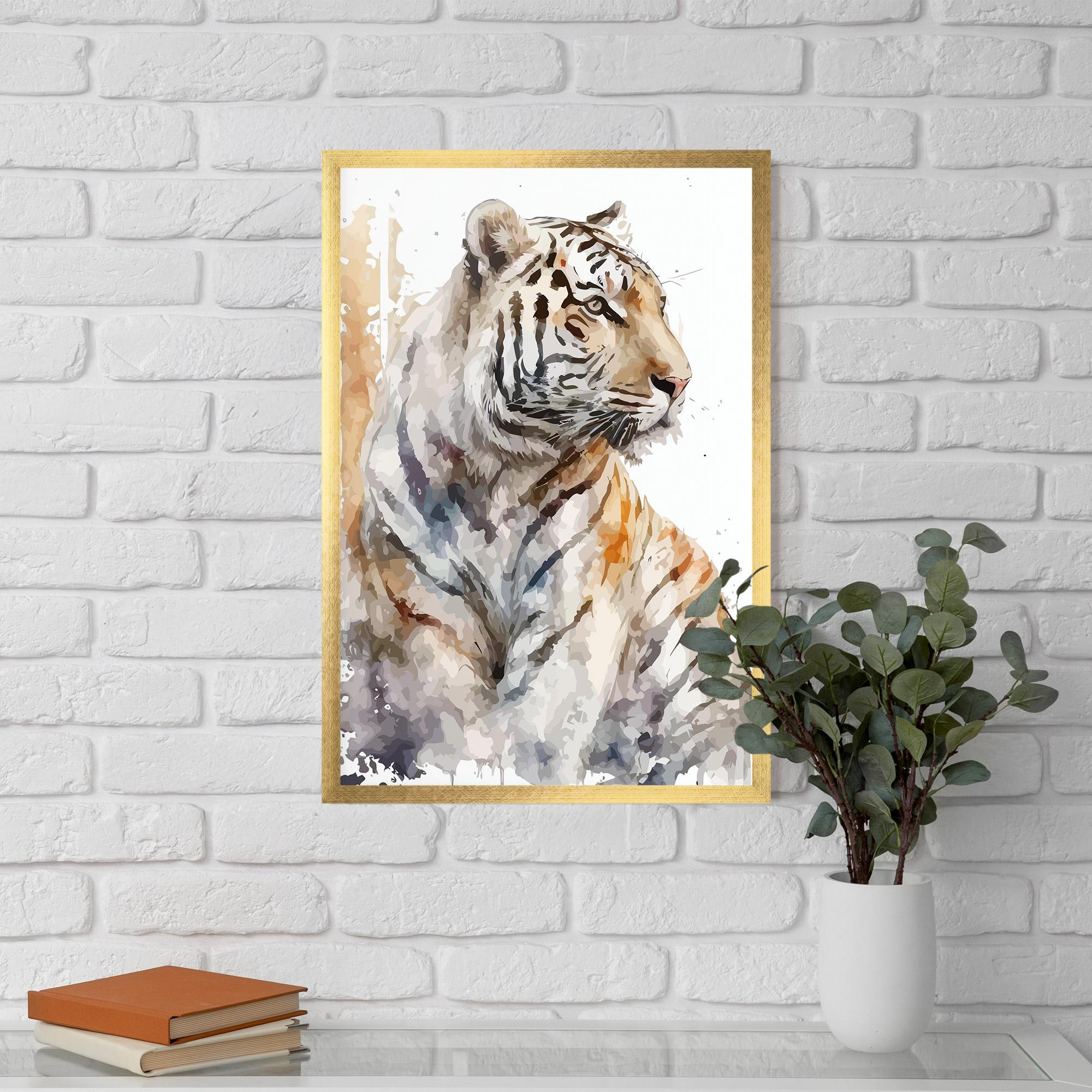 Poster Înrămat White Tiger Art mockup 5