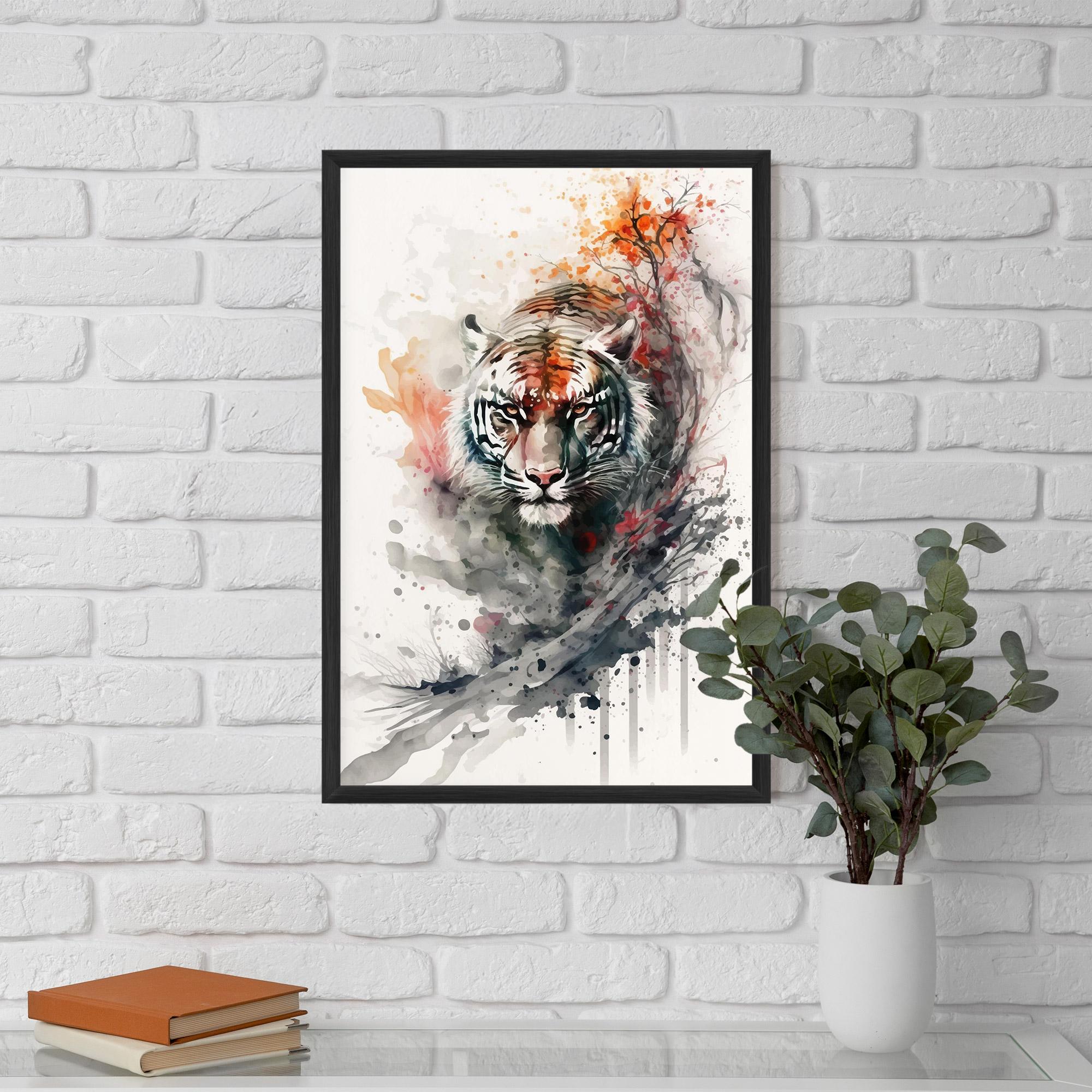 Poster Înrămat Beautiful Tiger Art mockup 5
