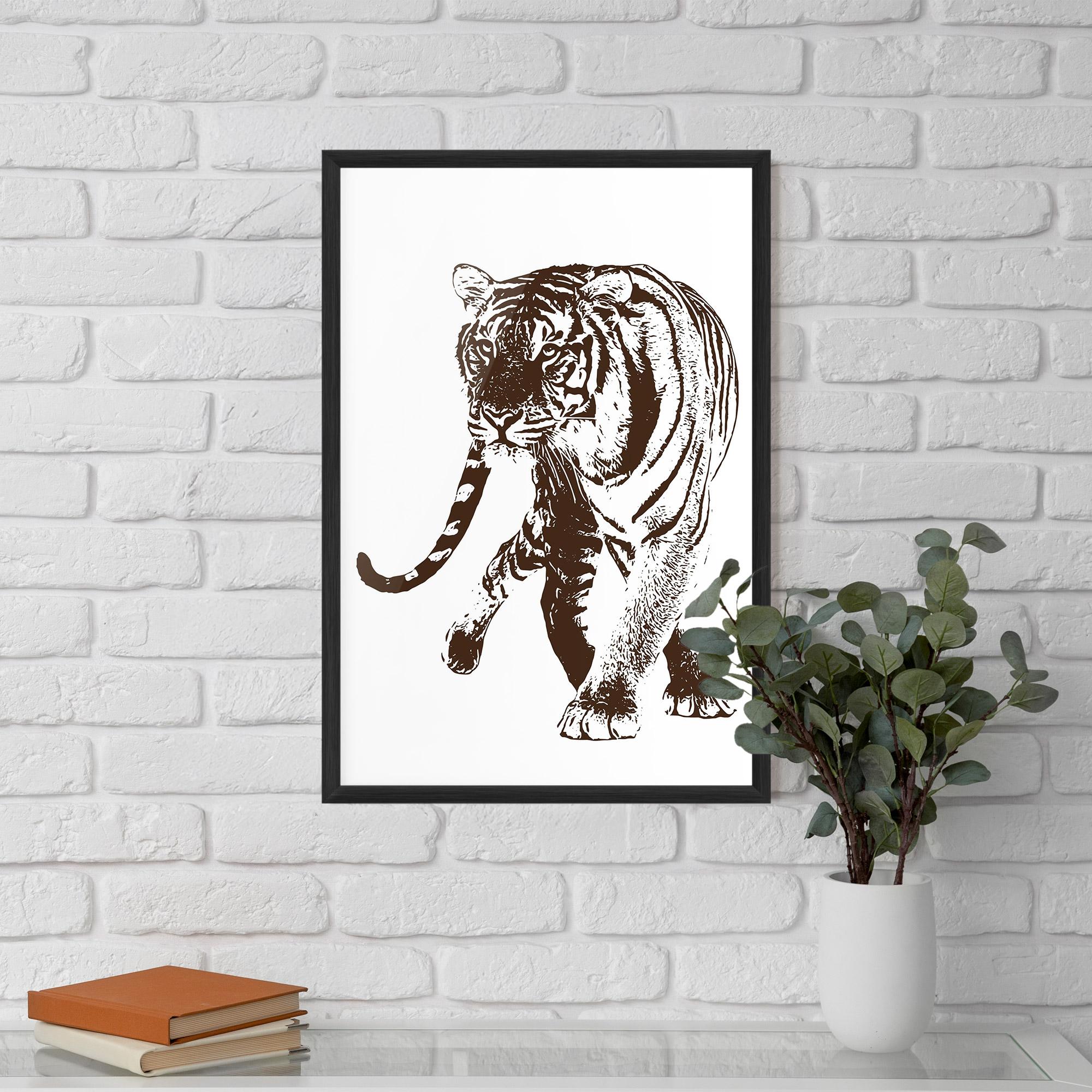 Poster Înrămat Brown Line Tiger mockup 5