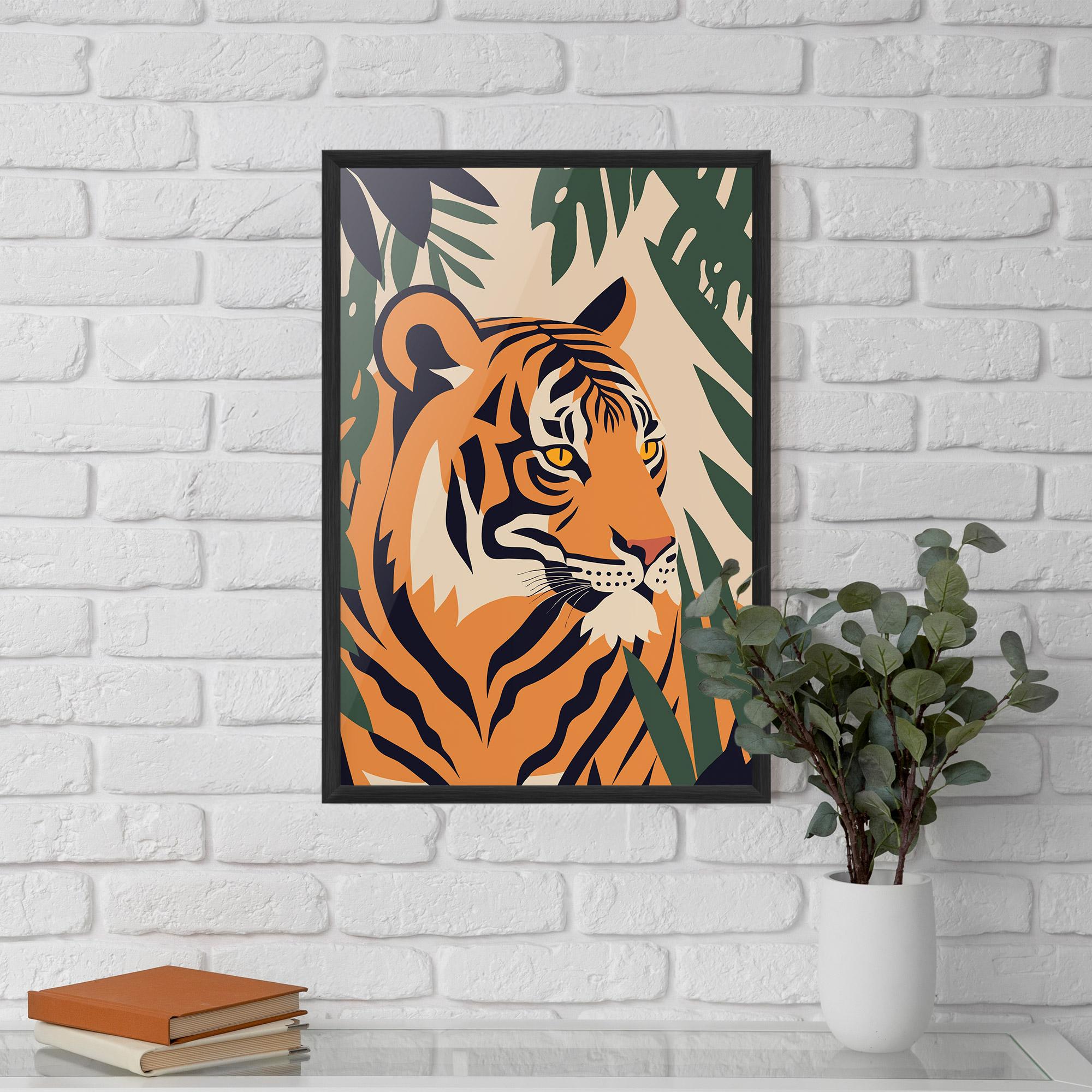 Poster Înrămat Cartoon Style Tiger mockup 5