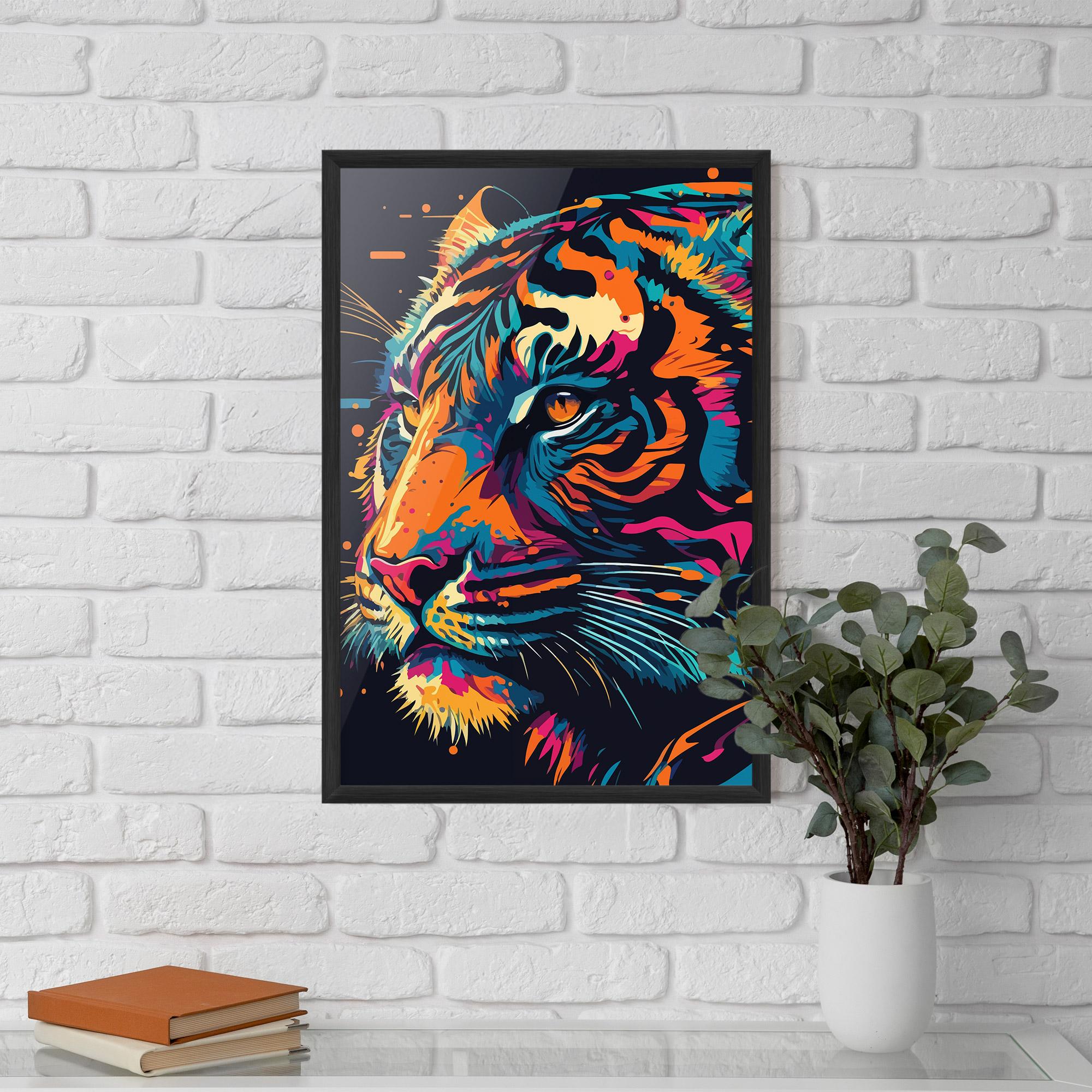 Poster Înrămat Colorful Tiger mockup 5