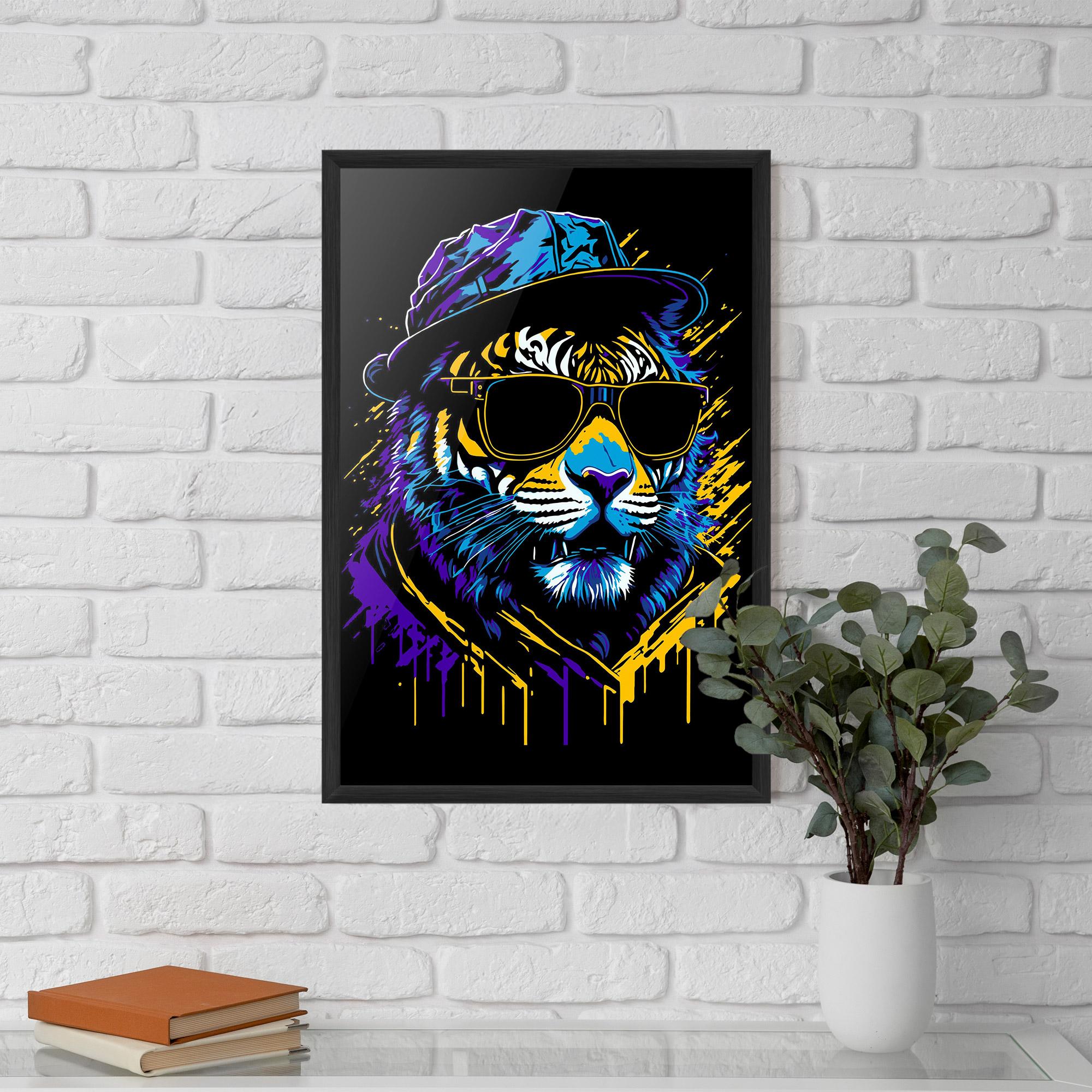 Poster Înrămat Glasses Tiger mockup 5