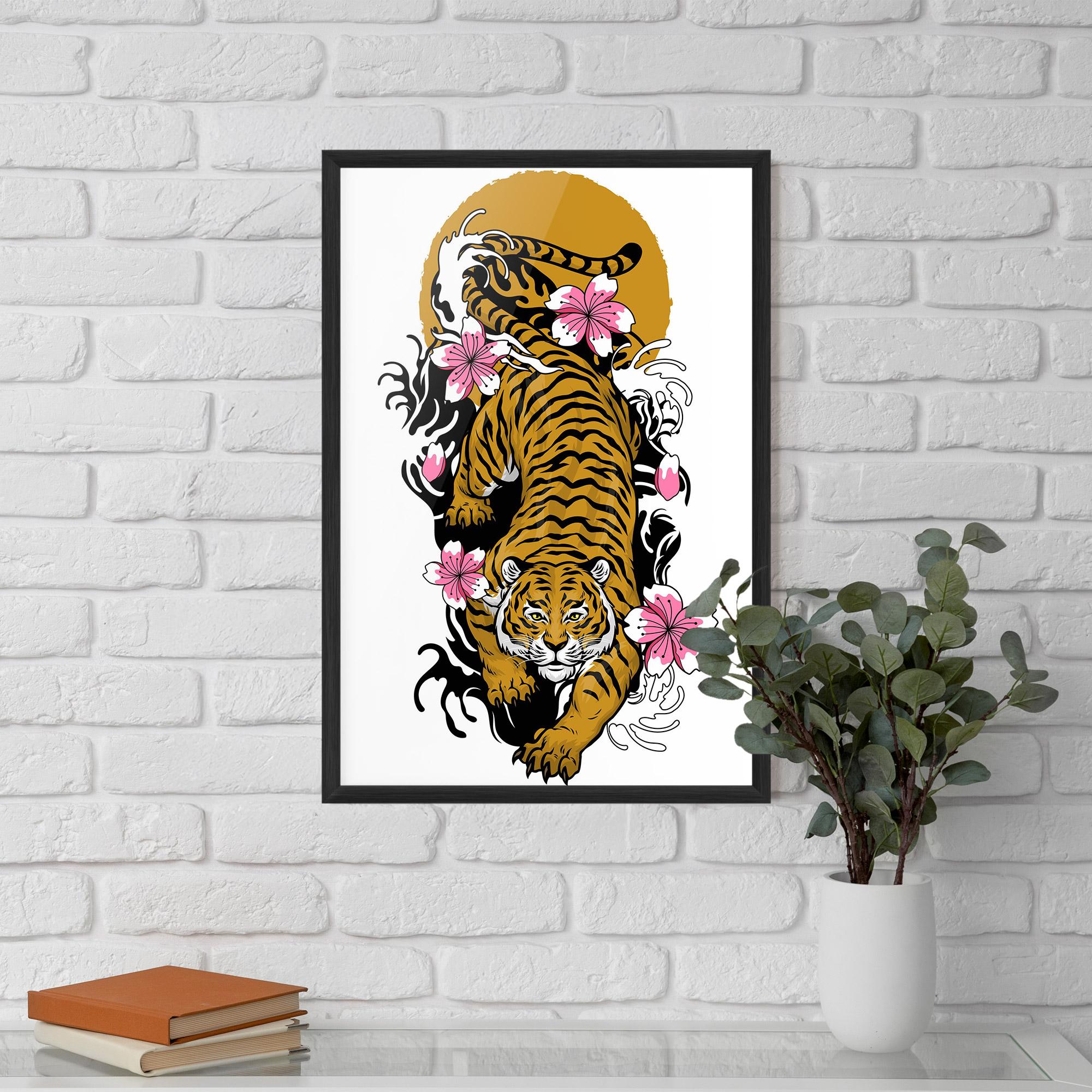 Poster Înrămat Japanese Style Tiger mockup 5