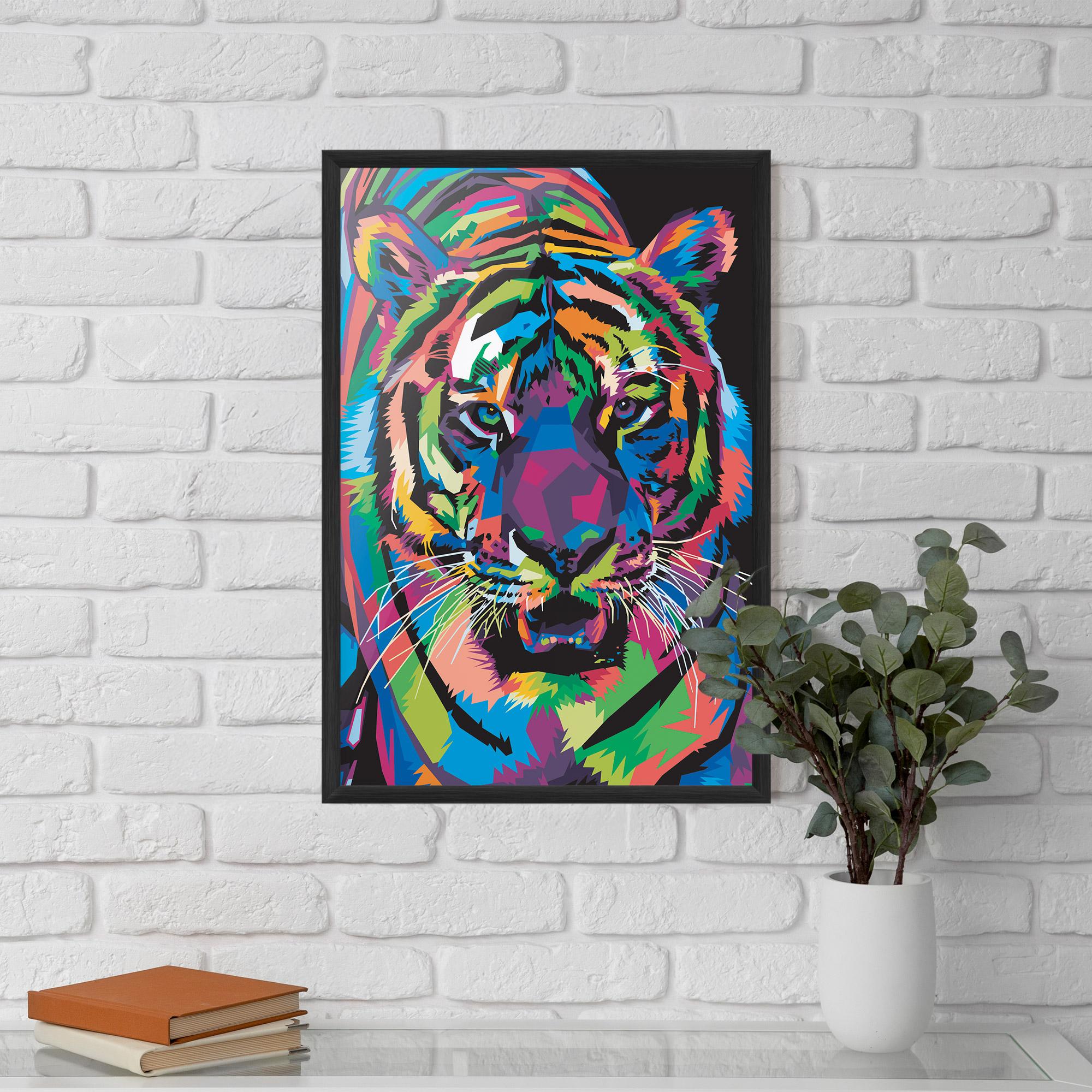 Poster Înrămat Mix Color Tiger mockup 5