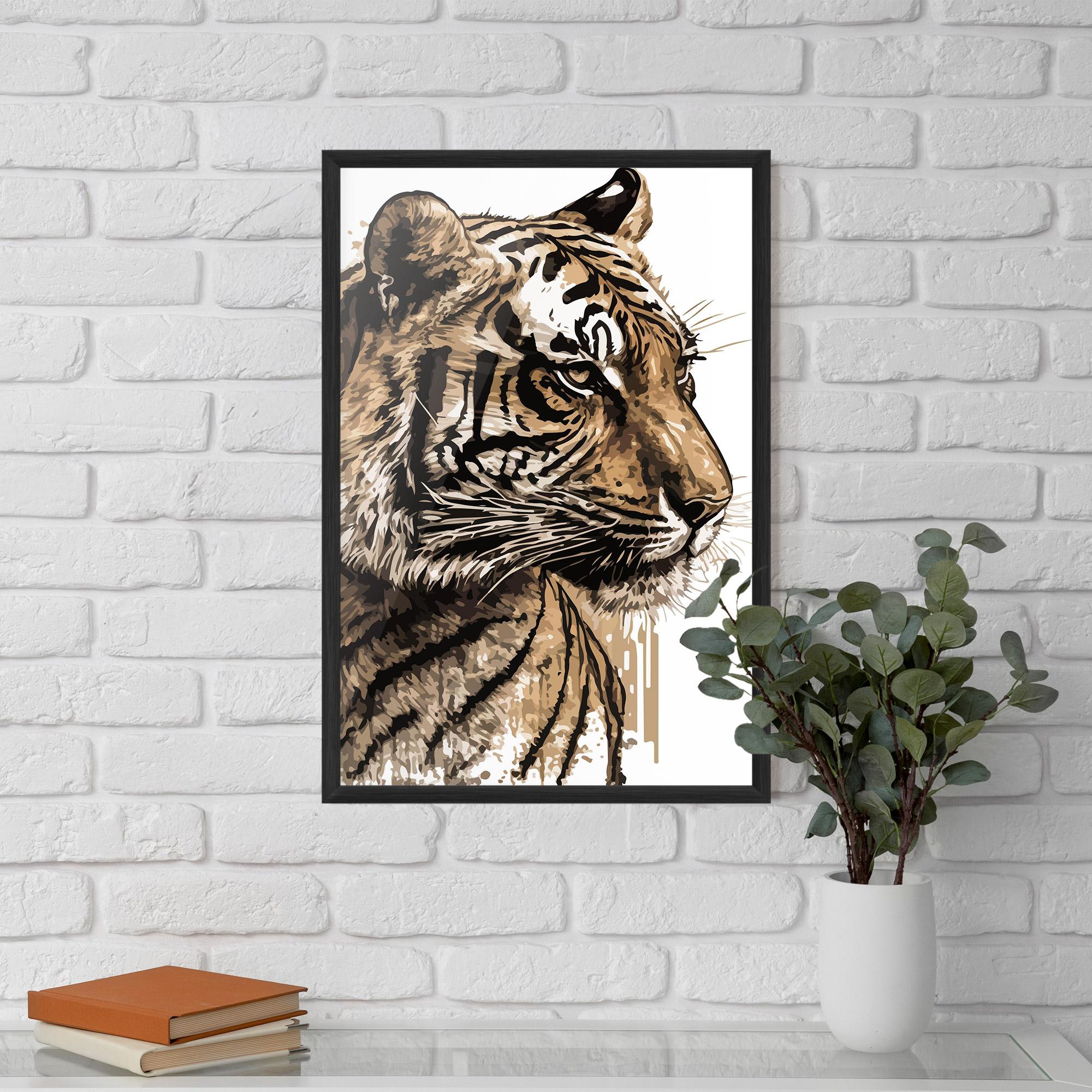 Poster Înrămat Pretty Tiger Art mockup 5