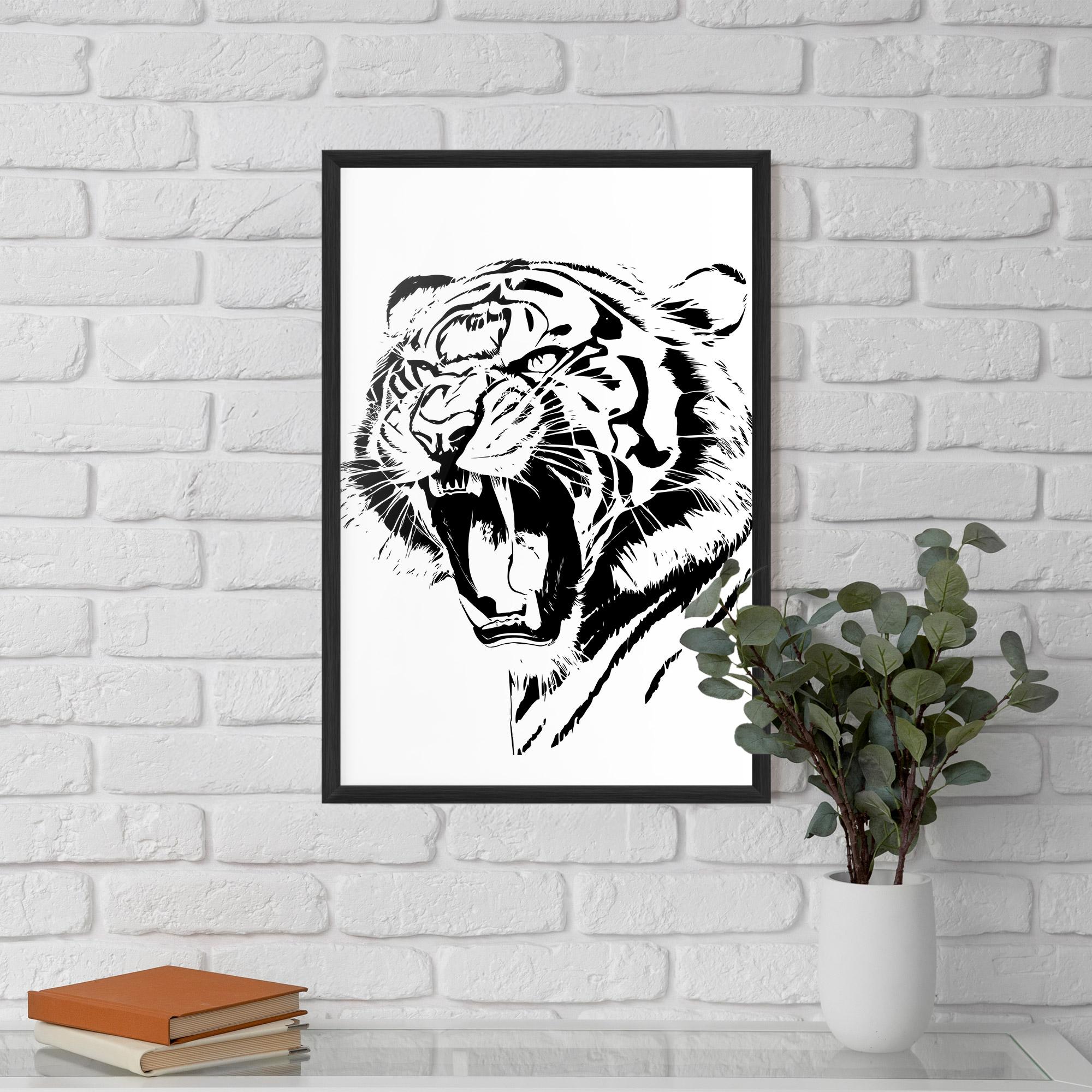 Poster Înrămat Roaring Tiger mockup 5