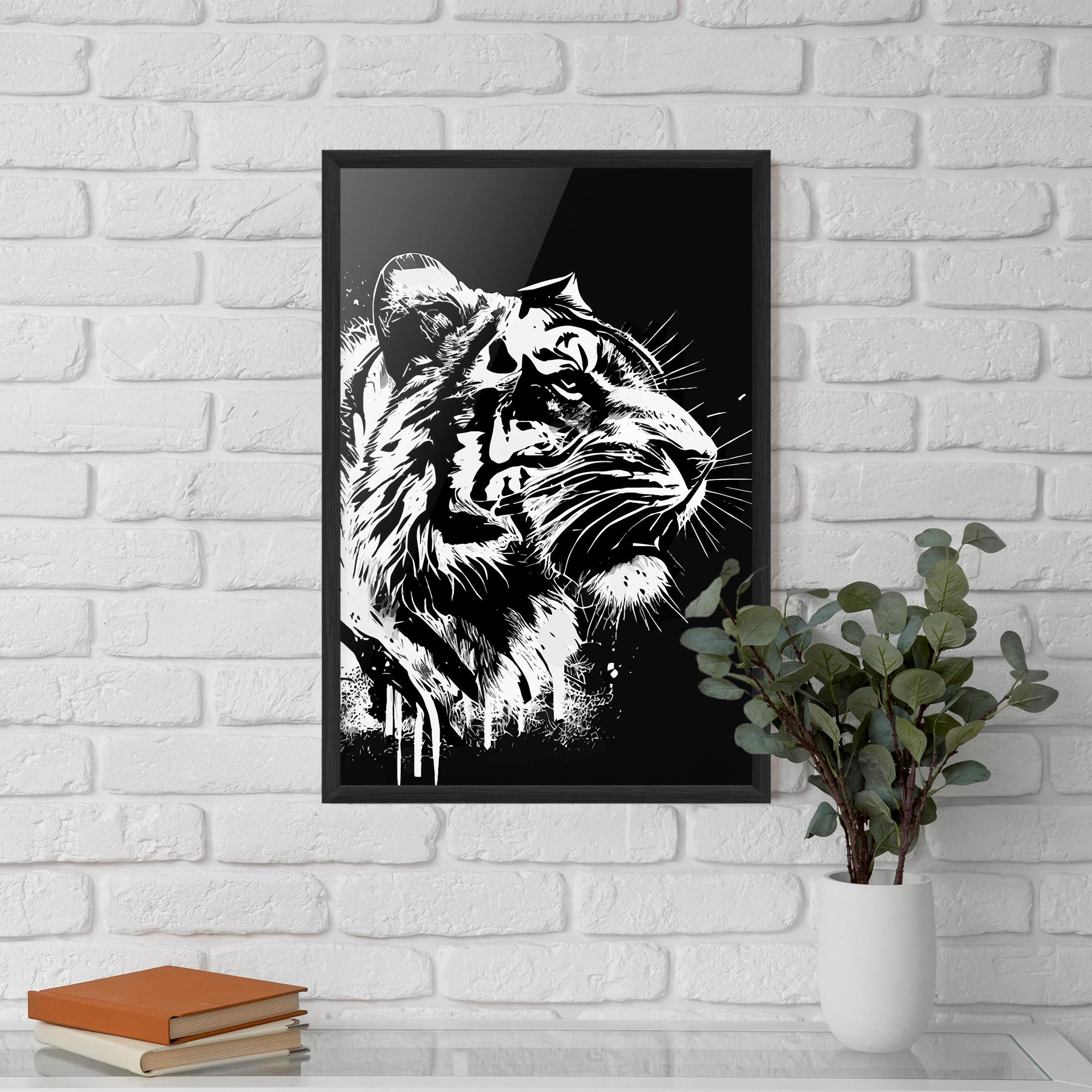 Poster Înrămat White Ink Tiger mockup 5