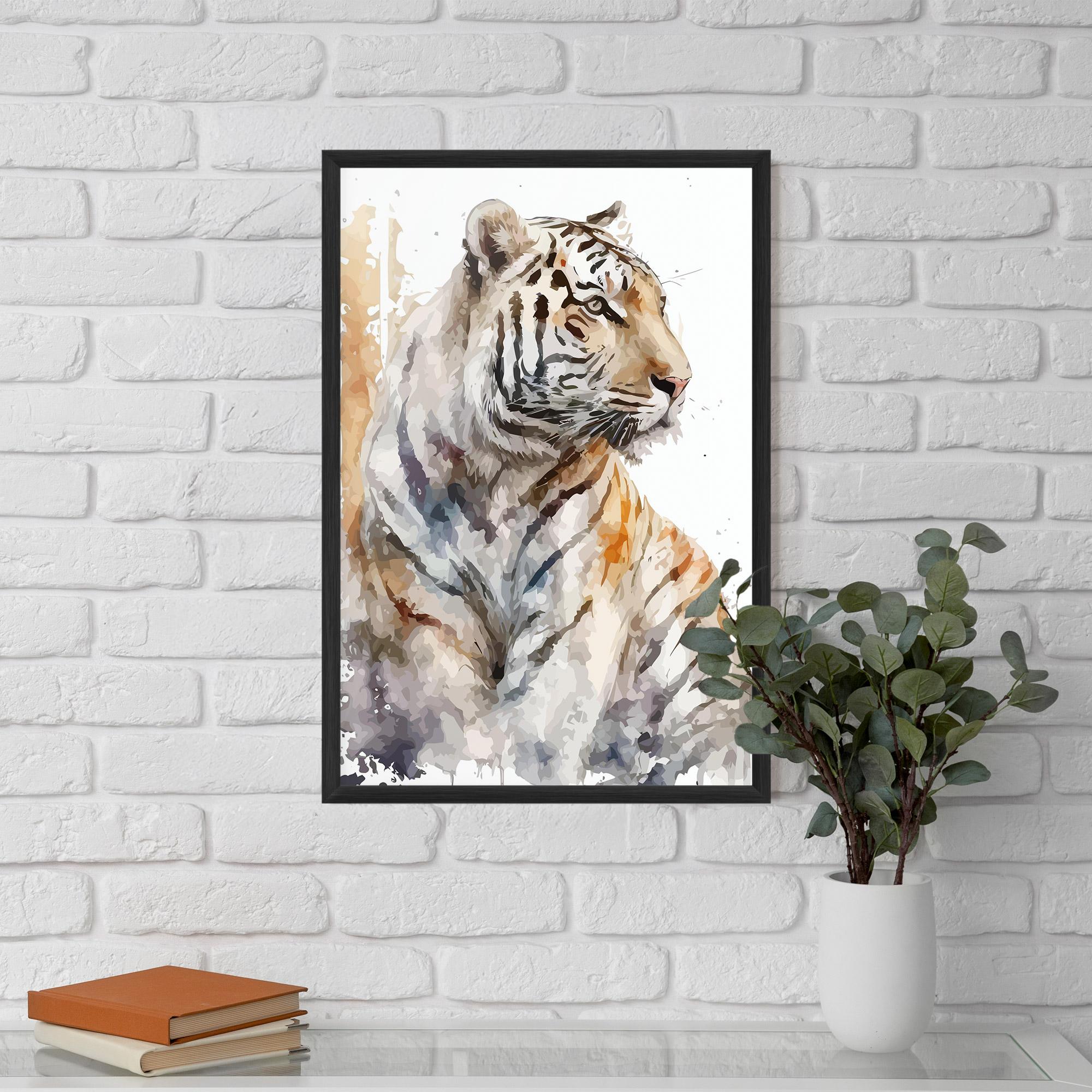 Poster Înrămat White Tiger Art mockup 5