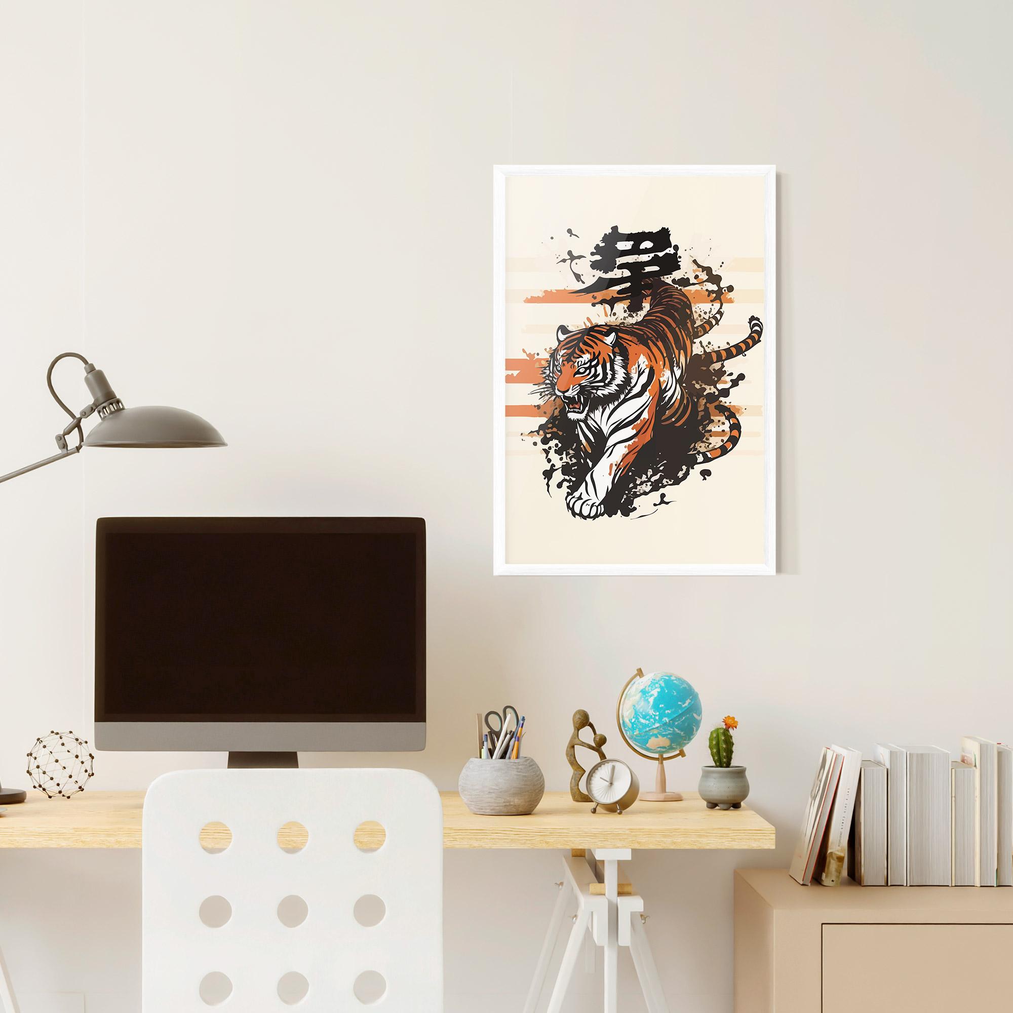 Poster Înrămat Asiatic Tiger mockup 6