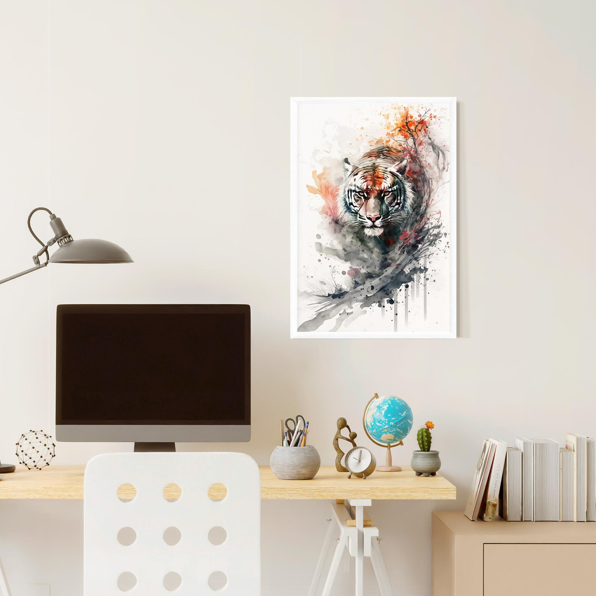 Poster Înrămat Beautiful Tiger Art mockup 6