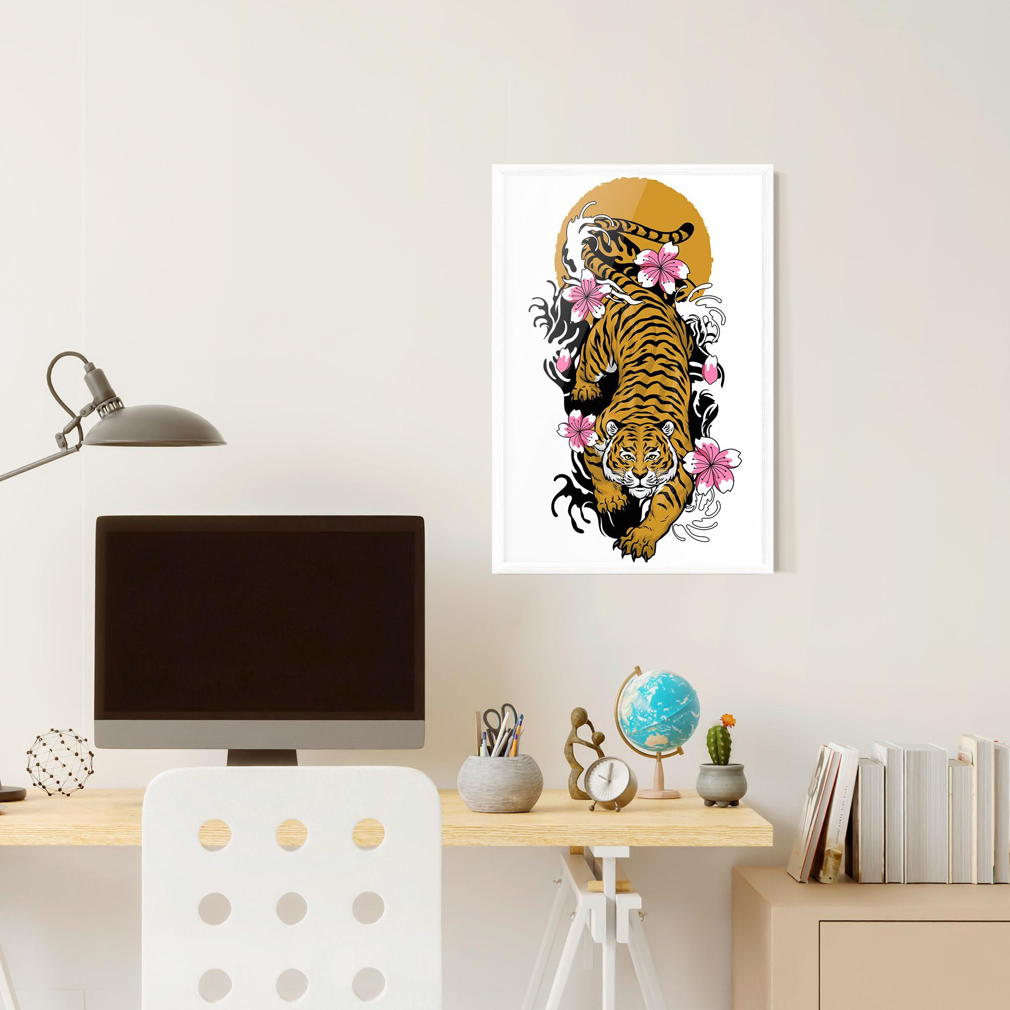 Poster Înrămat Japanese Style Tiger mockup 6
