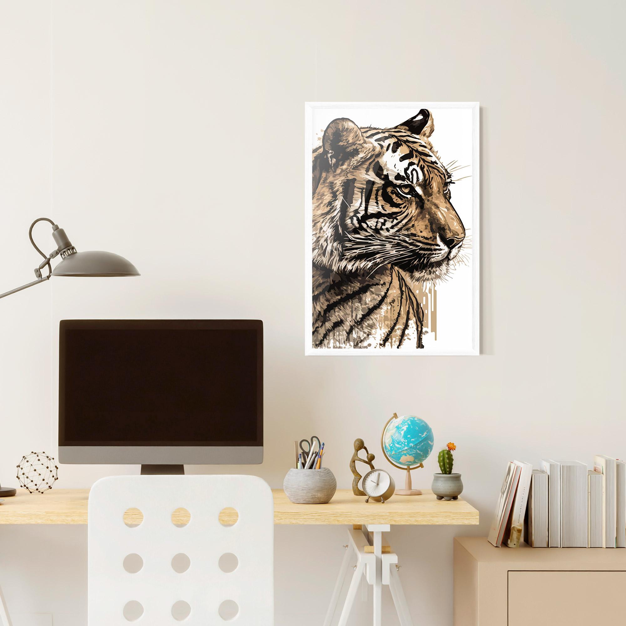 Poster Înrămat Pretty Tiger Art mockup 6