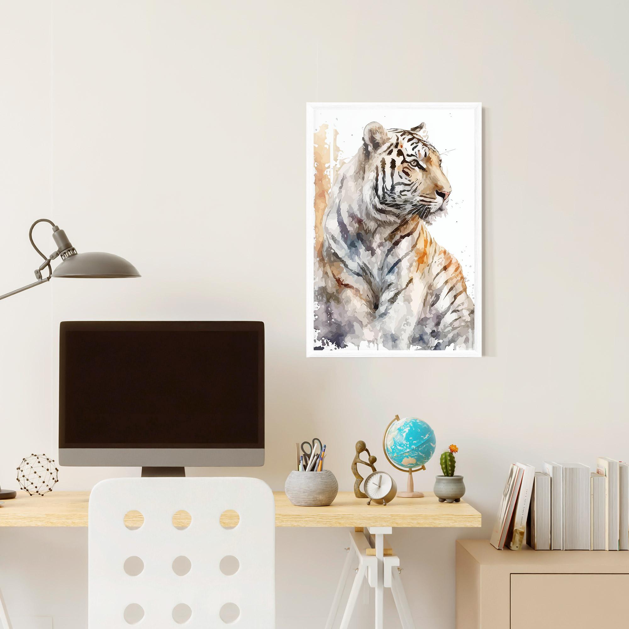 Poster Înrămat White Tiger Art mockup 6