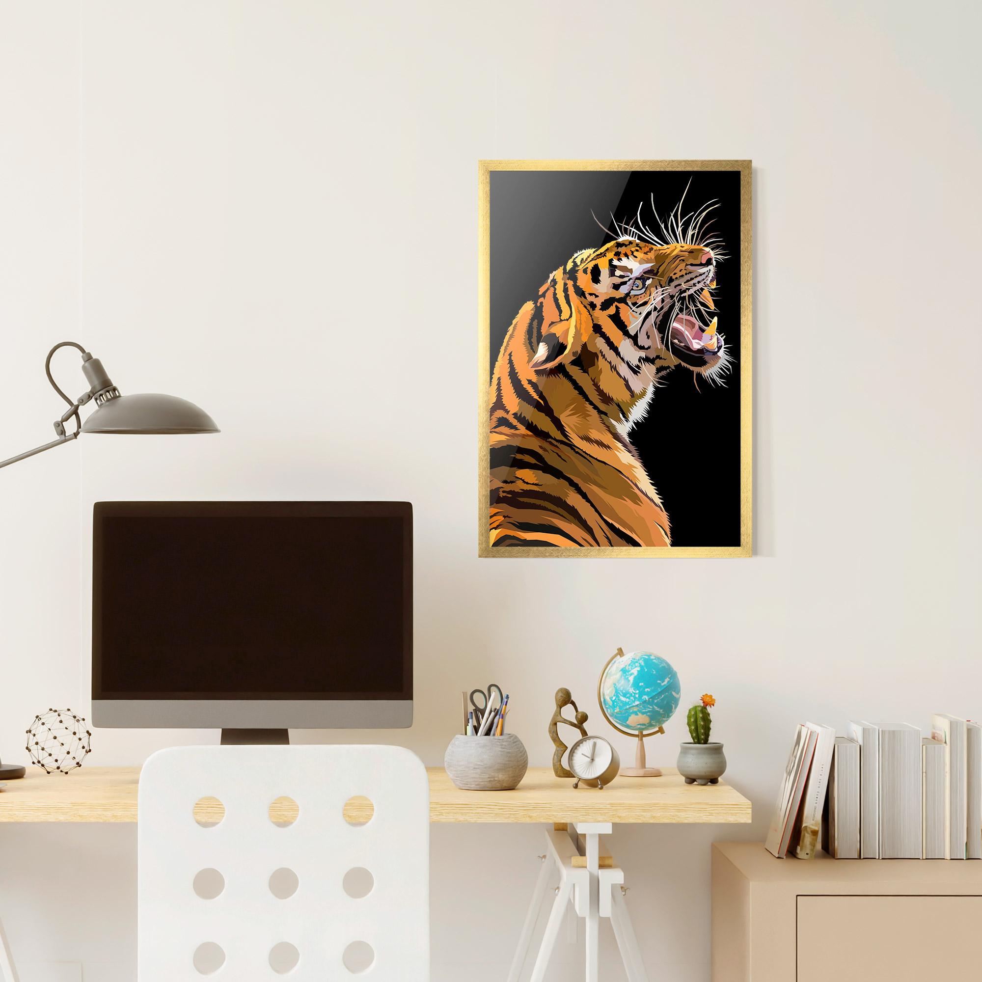 Poster Înrămat Angry Tiger mockup 6