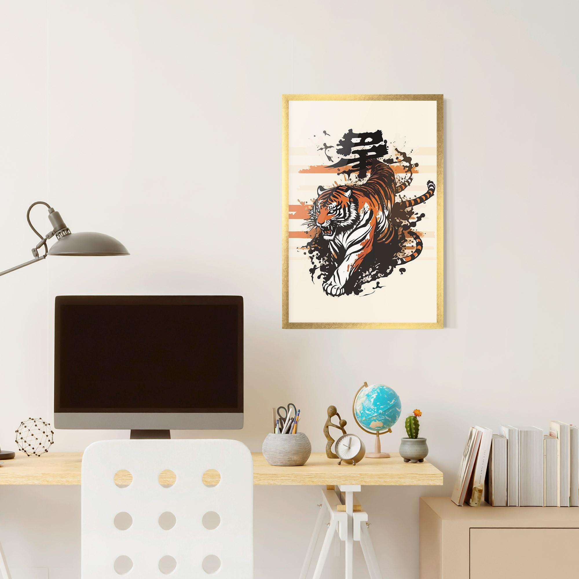 Poster Înrămat Asiatic Tiger mockup 6
