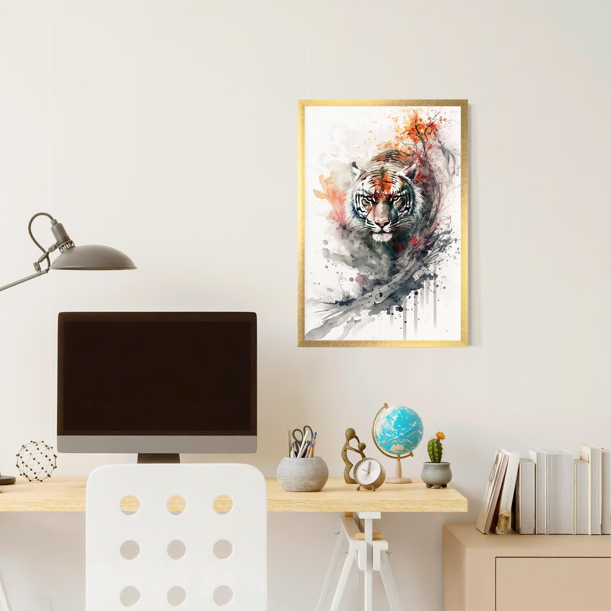 Poster Înrămat Beautiful Tiger Art mockup 6