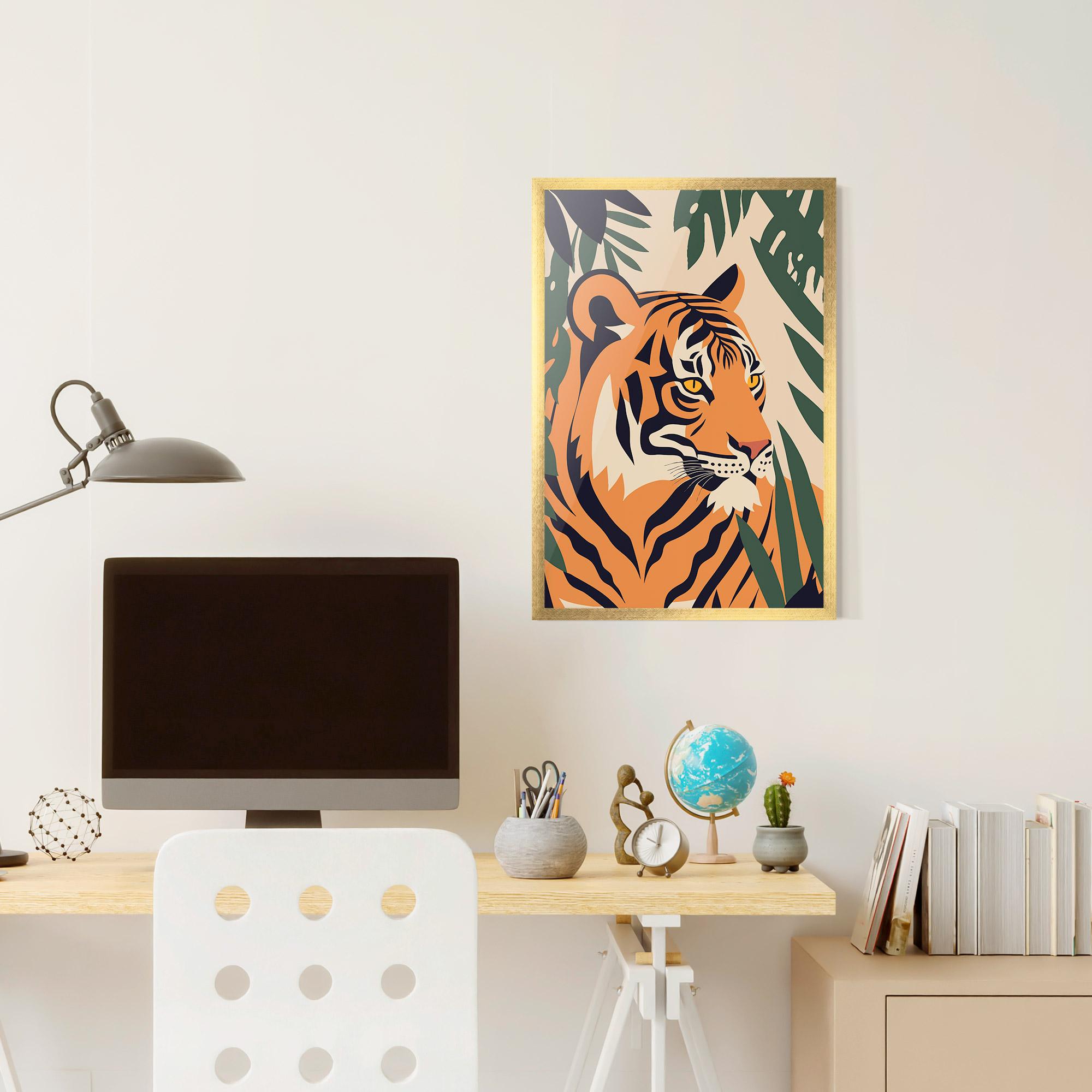 Poster Înrămat Cartoon Style Tiger mockup 6