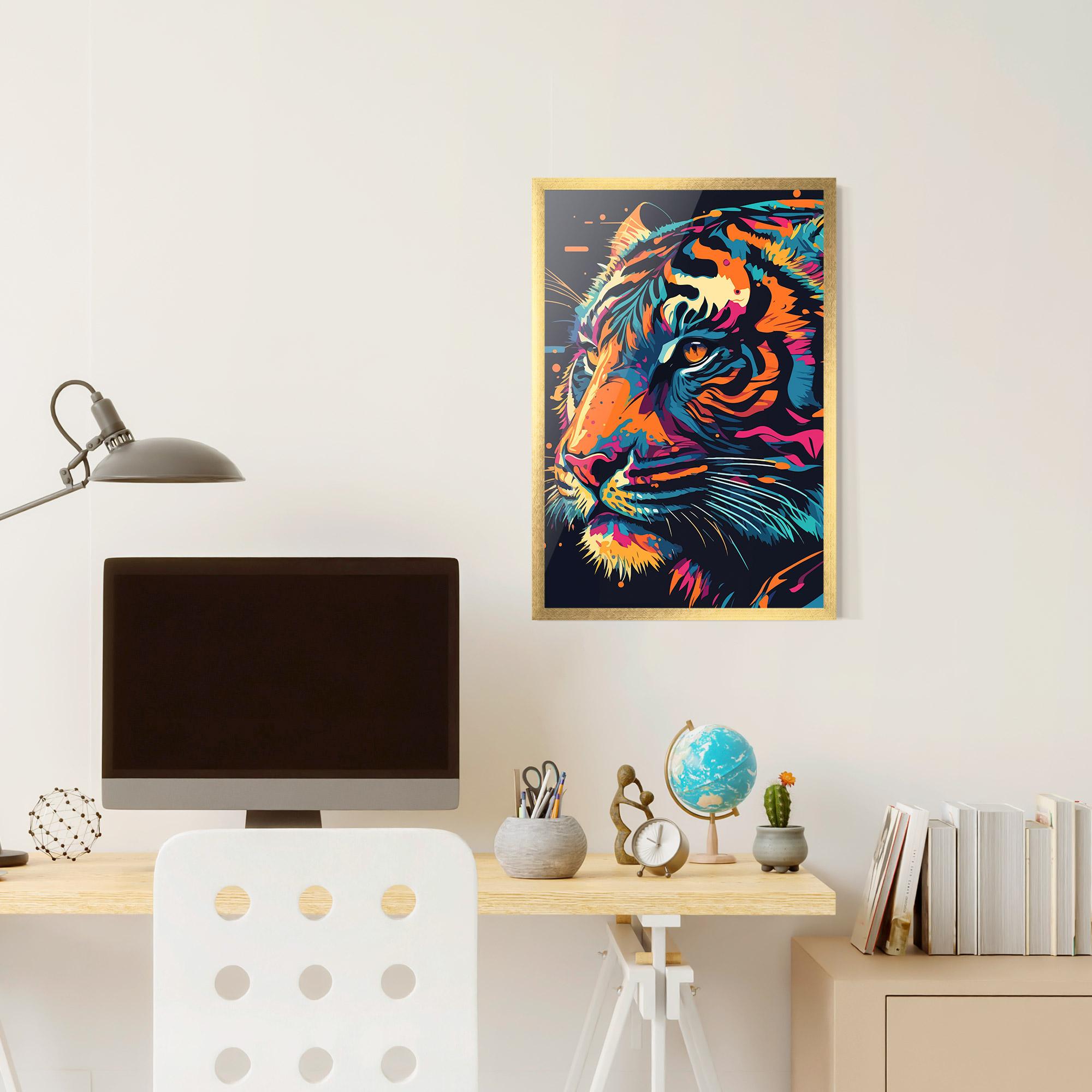 Poster Înrămat Colorful Tiger mockup 6