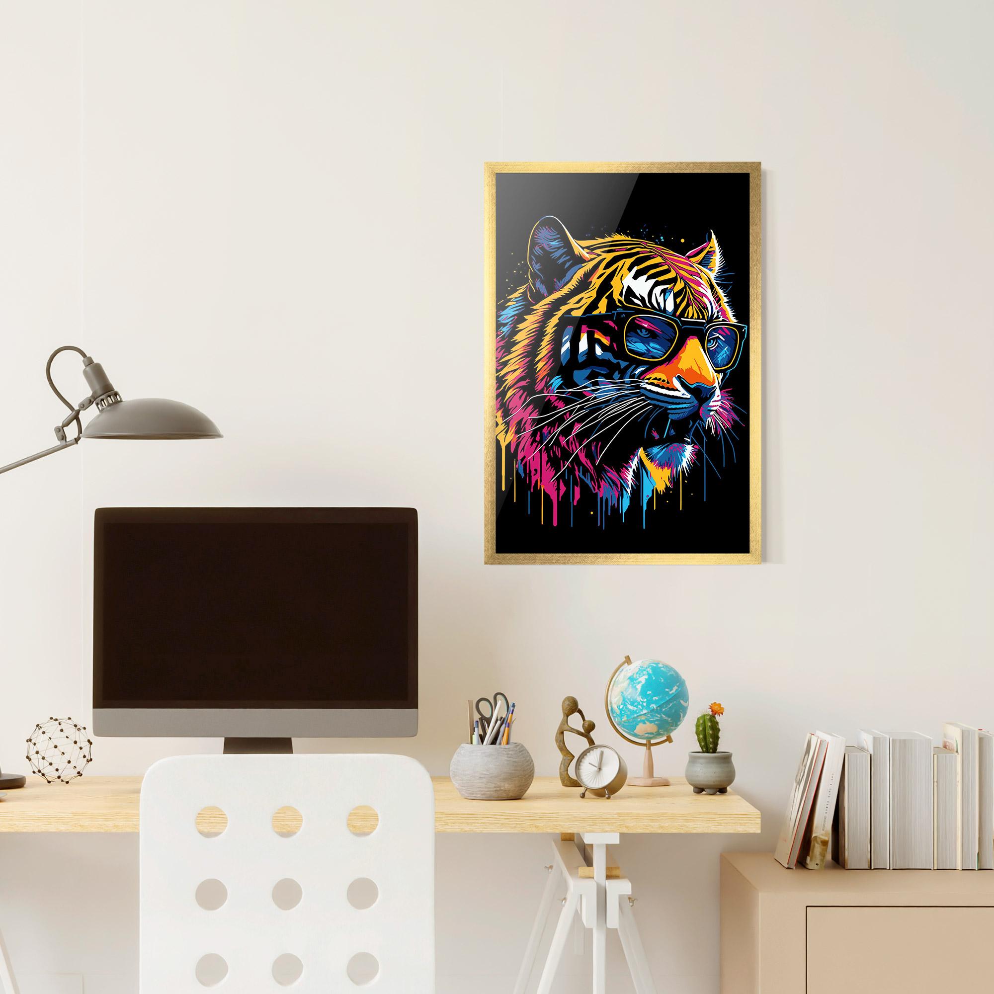 Poster Înrămat Cool Tiger mockup 6