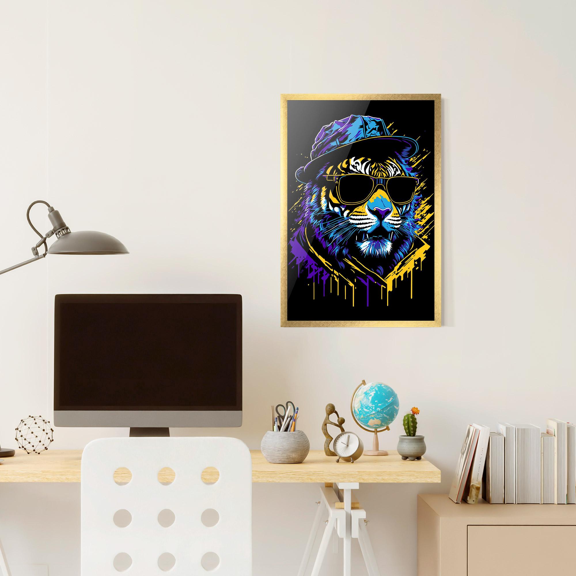 Poster Înrămat Glasses Tiger mockup 6