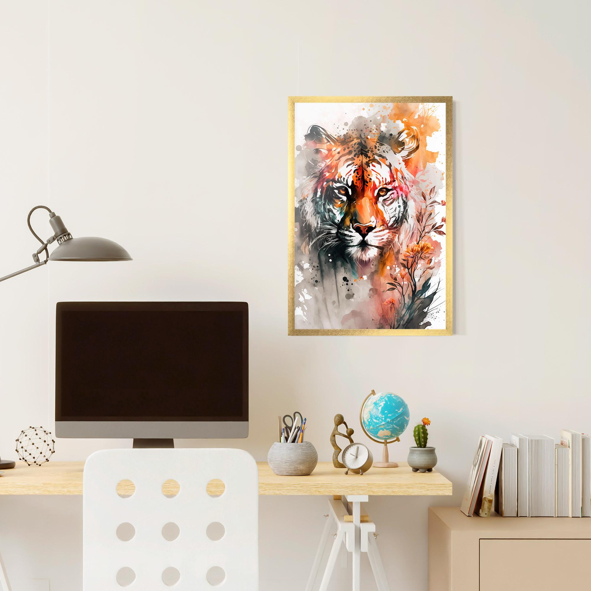 Poster Înrămat Orange Art Tiger mockup 6