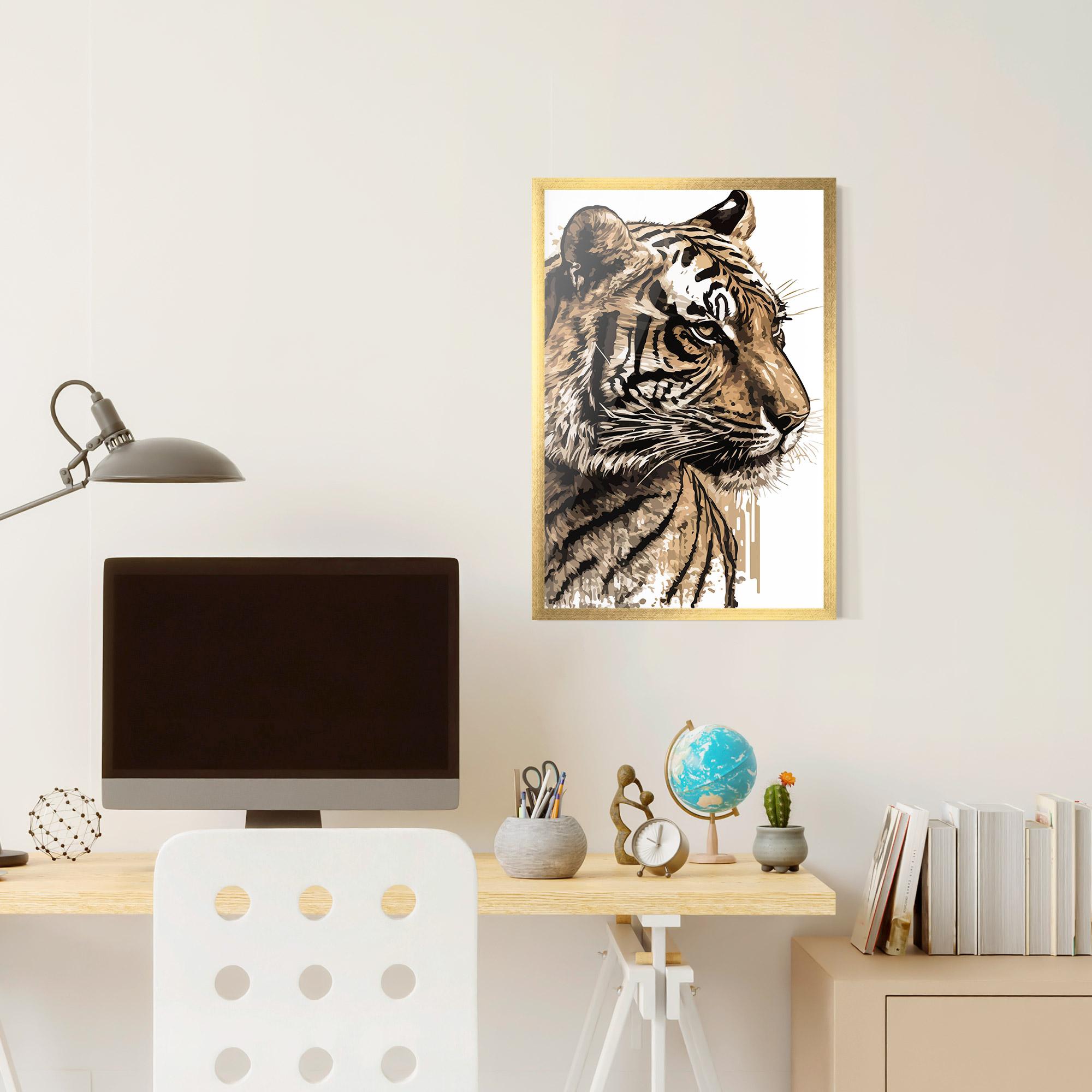 Poster Înrămat Pretty Tiger Art mockup 6