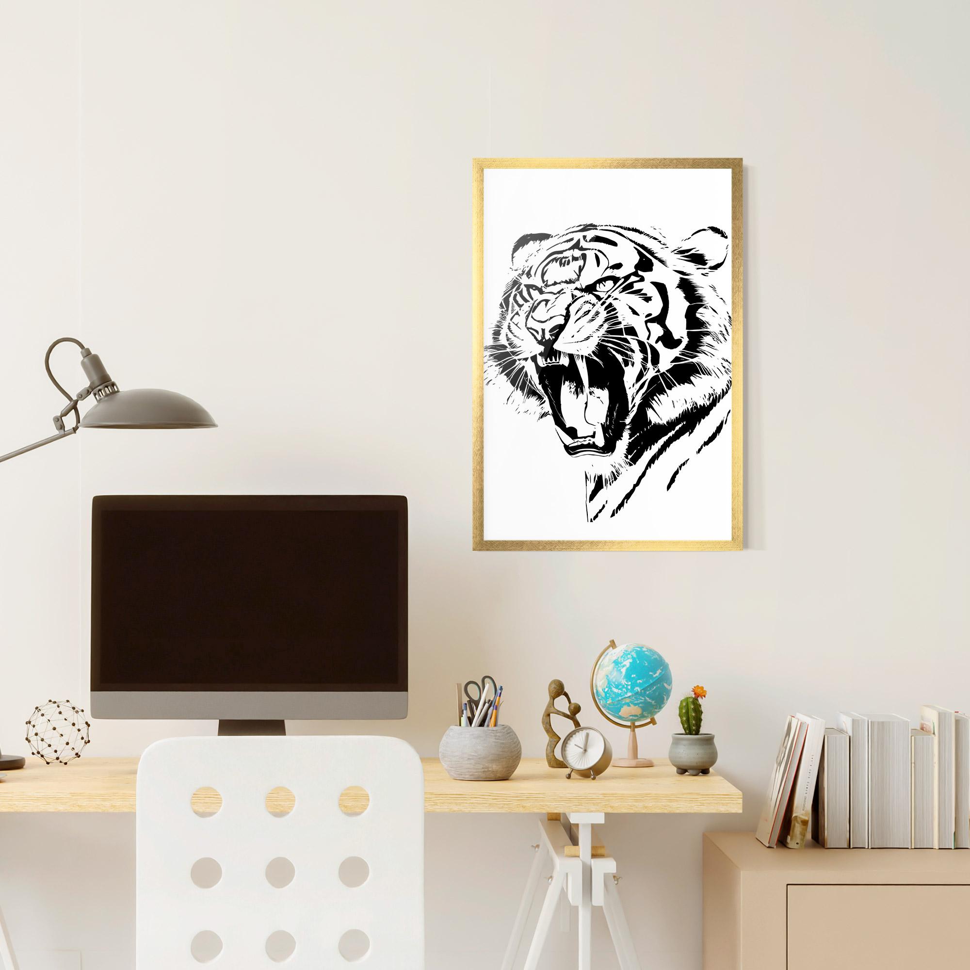 Poster Înrămat Roaring Tiger mockup 6