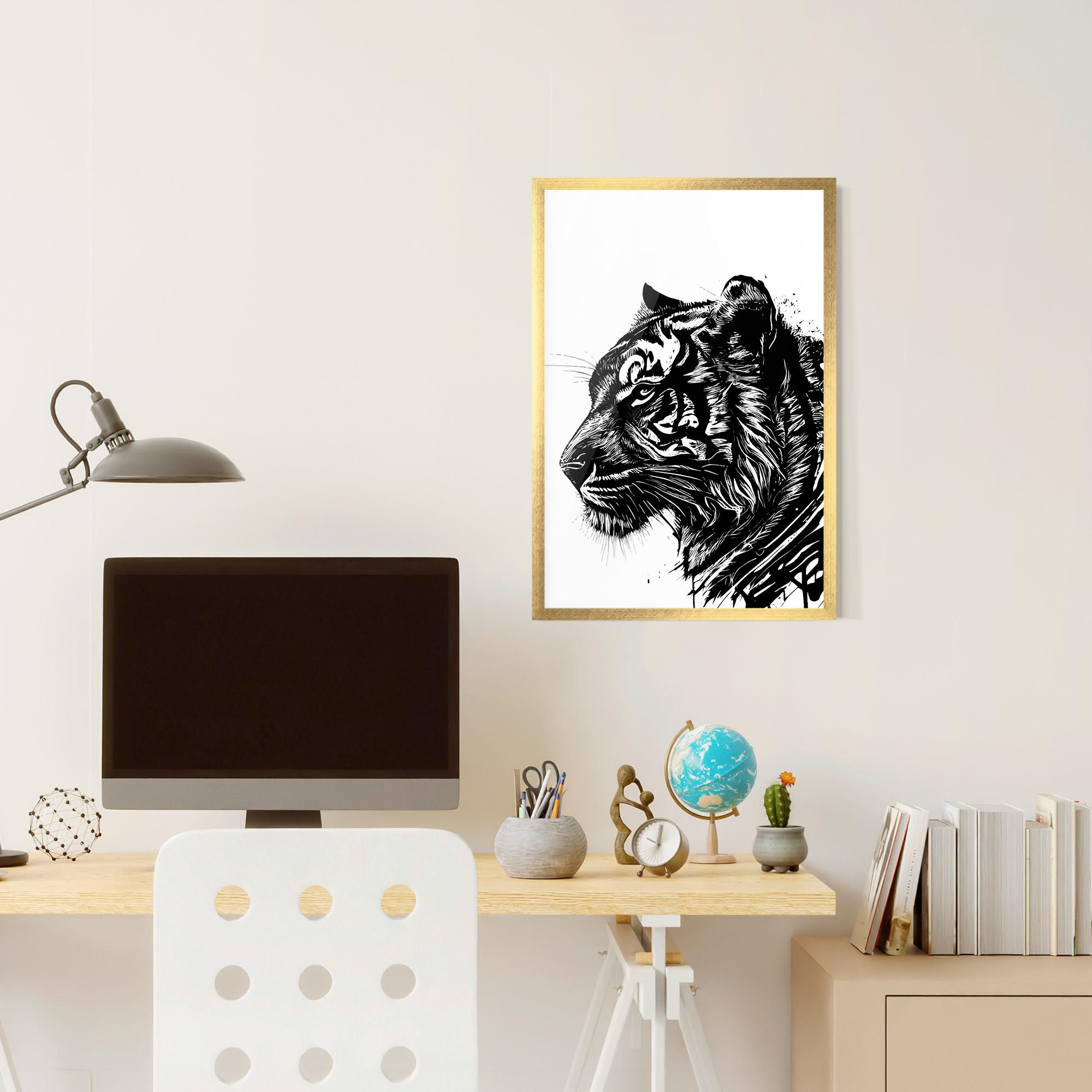 Poster Înrămat Tiger Profile mockup 6