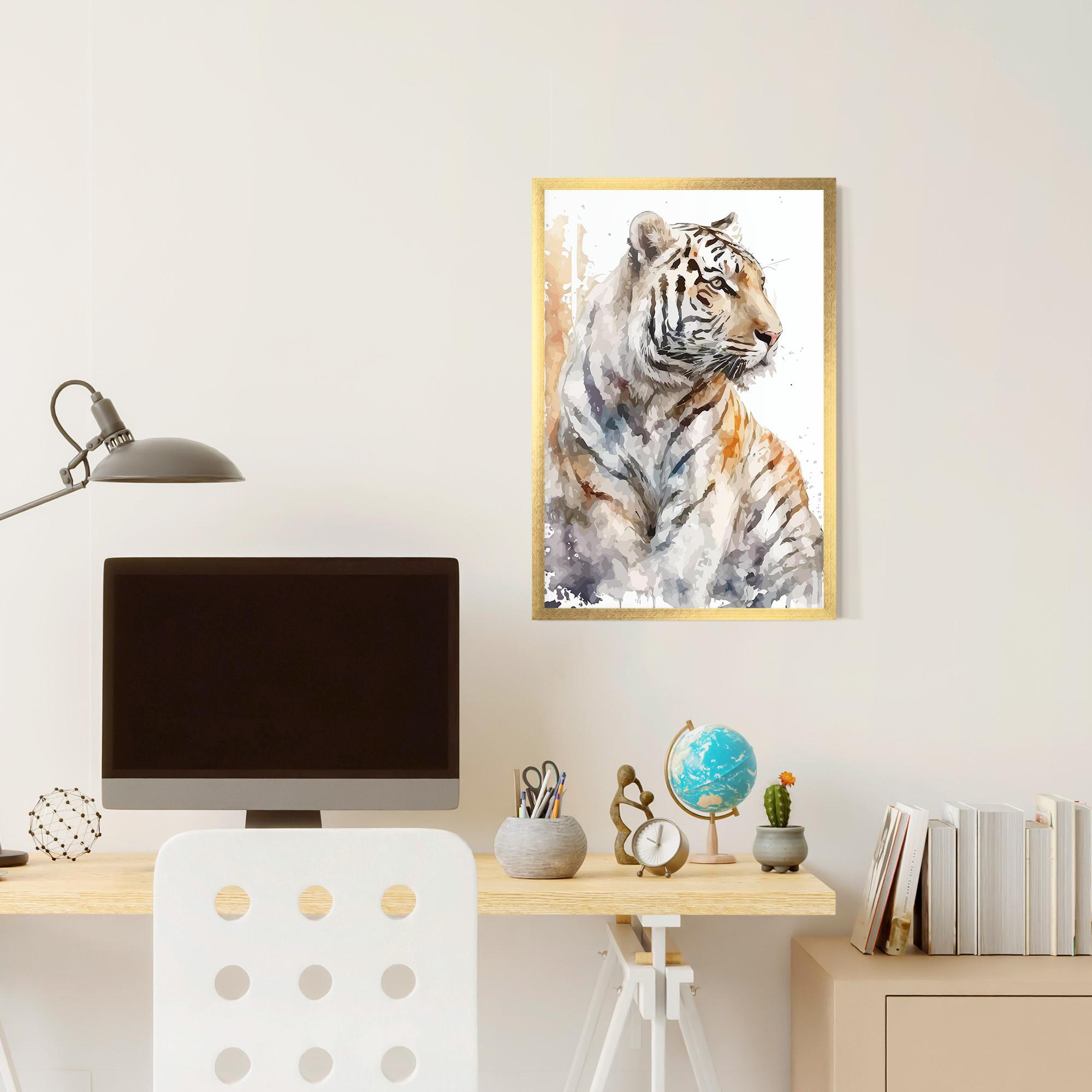 Poster Înrămat White Tiger Art mockup 6